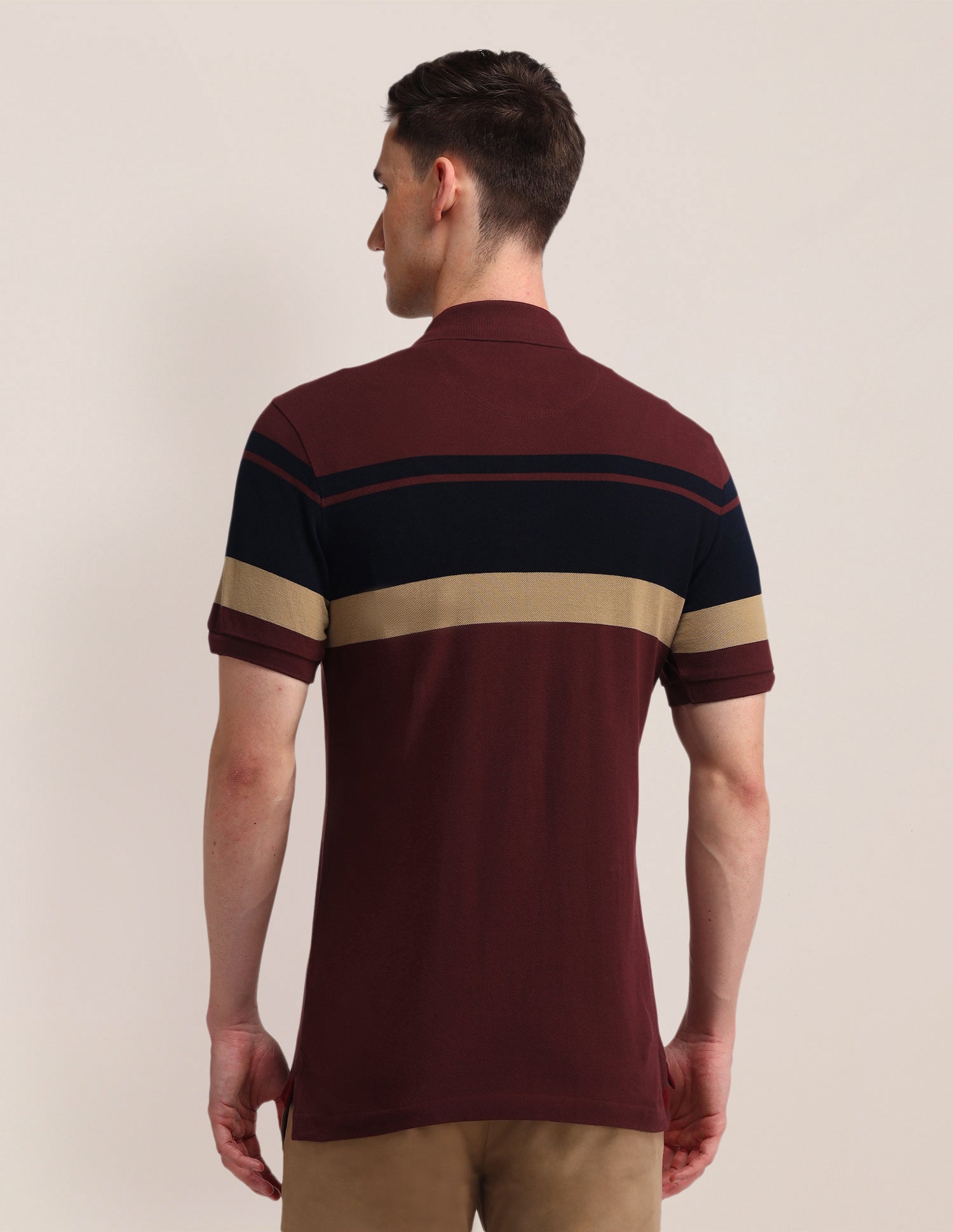Horizontal Striped Slim Fit Polo Shirt