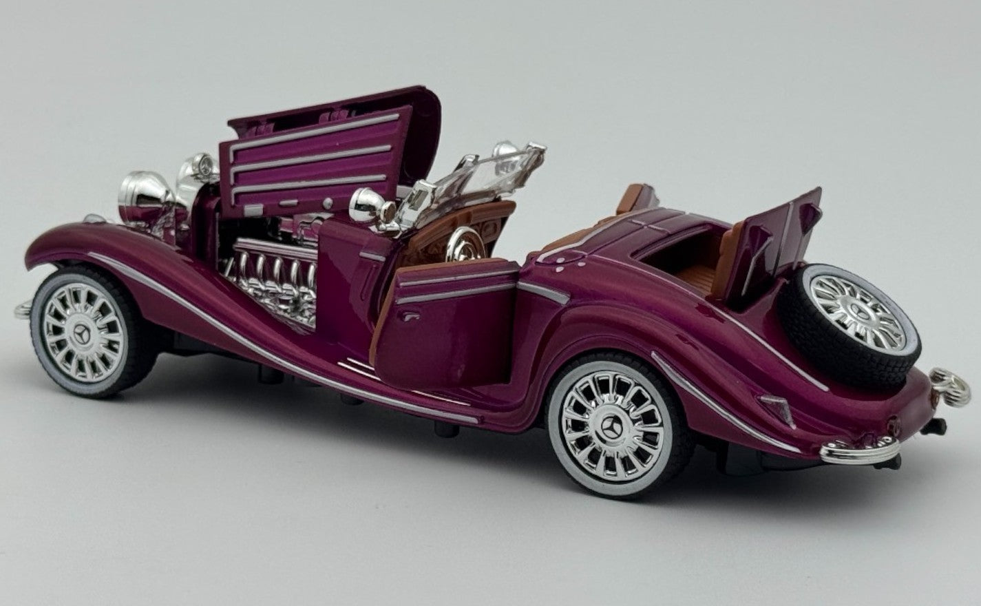 1936 Mercedes Benz 500K 1:24 Roadster diecast scale model car collectible | Assorted Colors