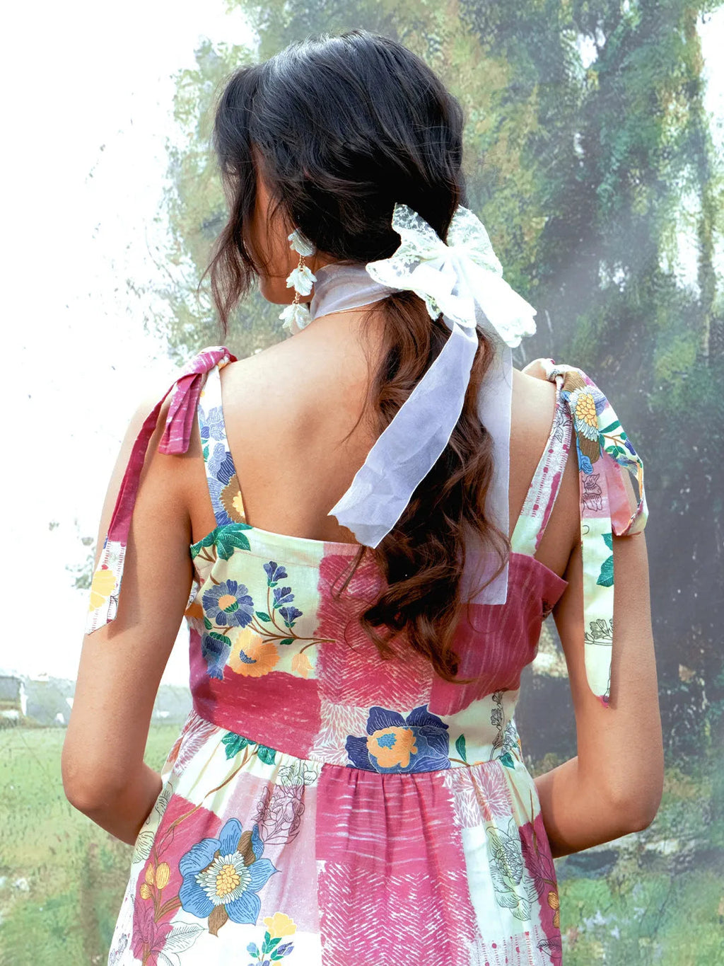 Pink Printed Cotton Anarkali Short Kurti