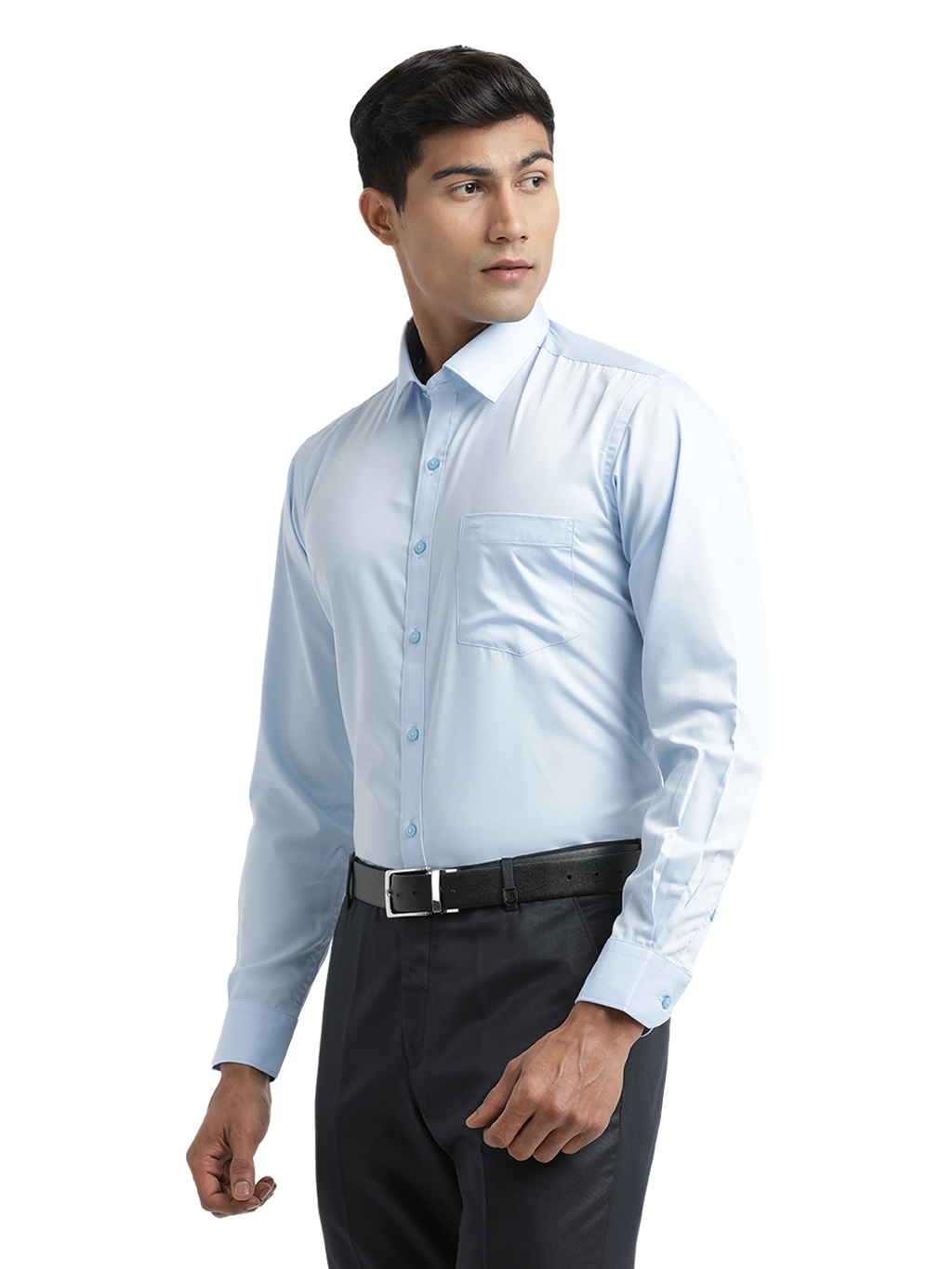 Light Blue Twill Wrinkle Free Solid Shirt