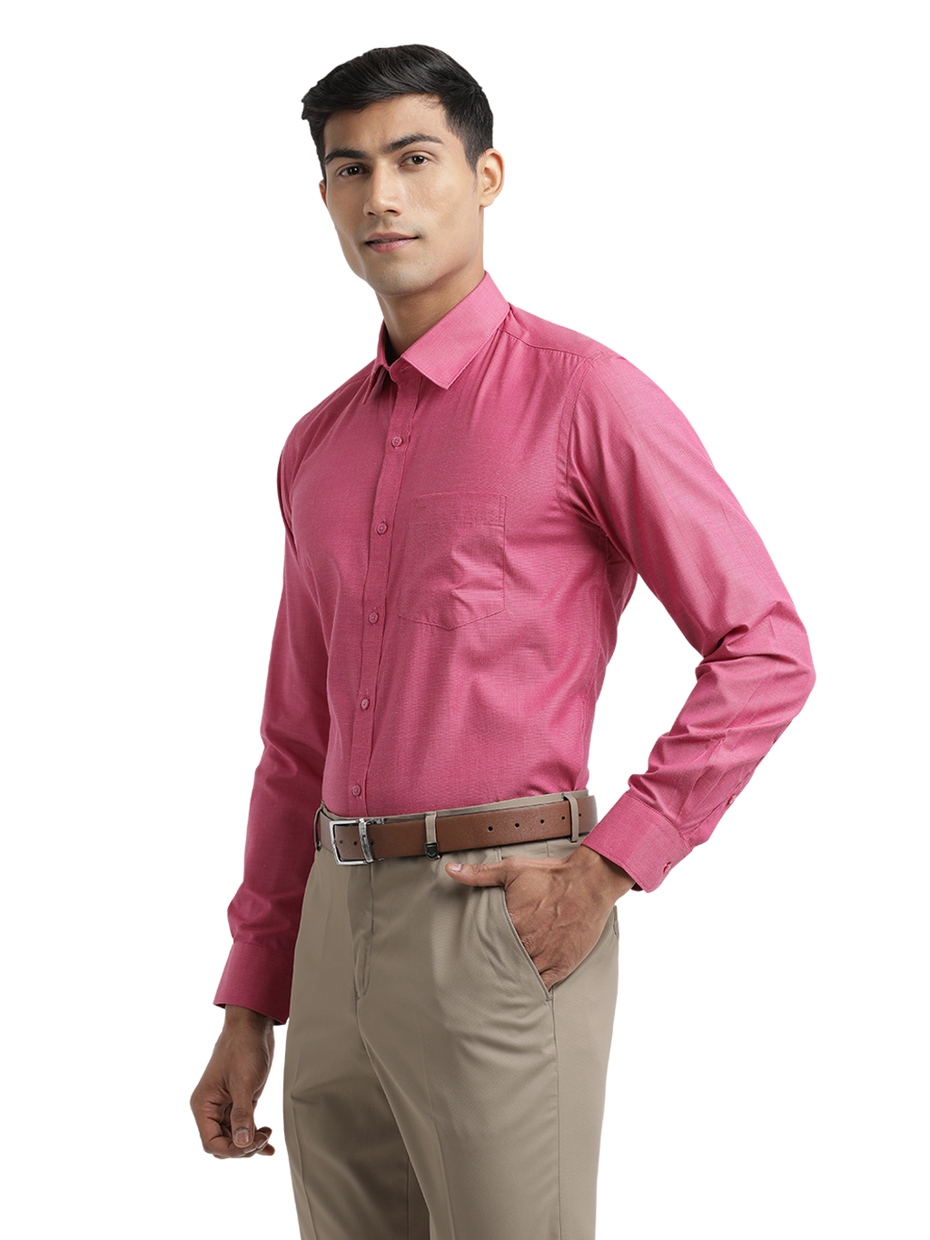 Dark Pink Fil-a-Fil Solid Shirt