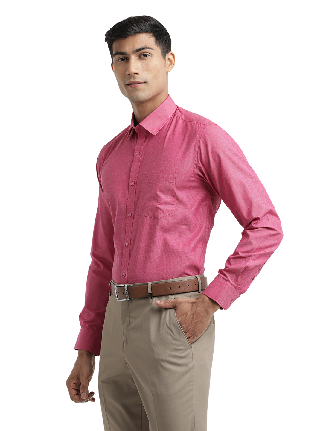 Dark Pink Fil-a-Fil Solid Shirt