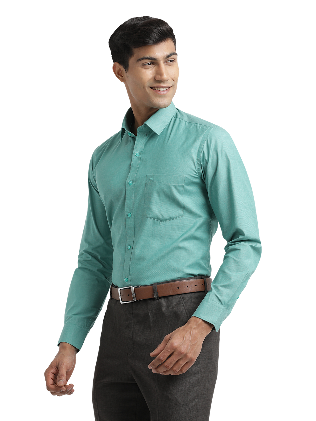 Aqua Green Fil-a-Fil Solid Shirt