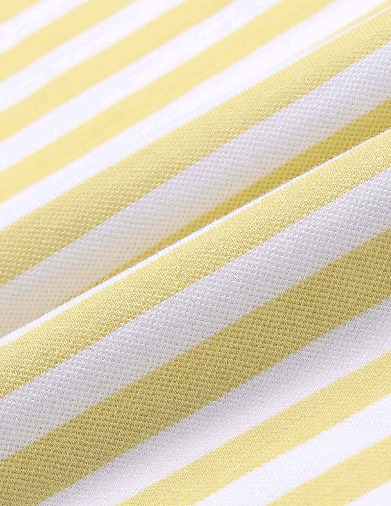 Horizontal Striped Pure Cotton Polo Shirt