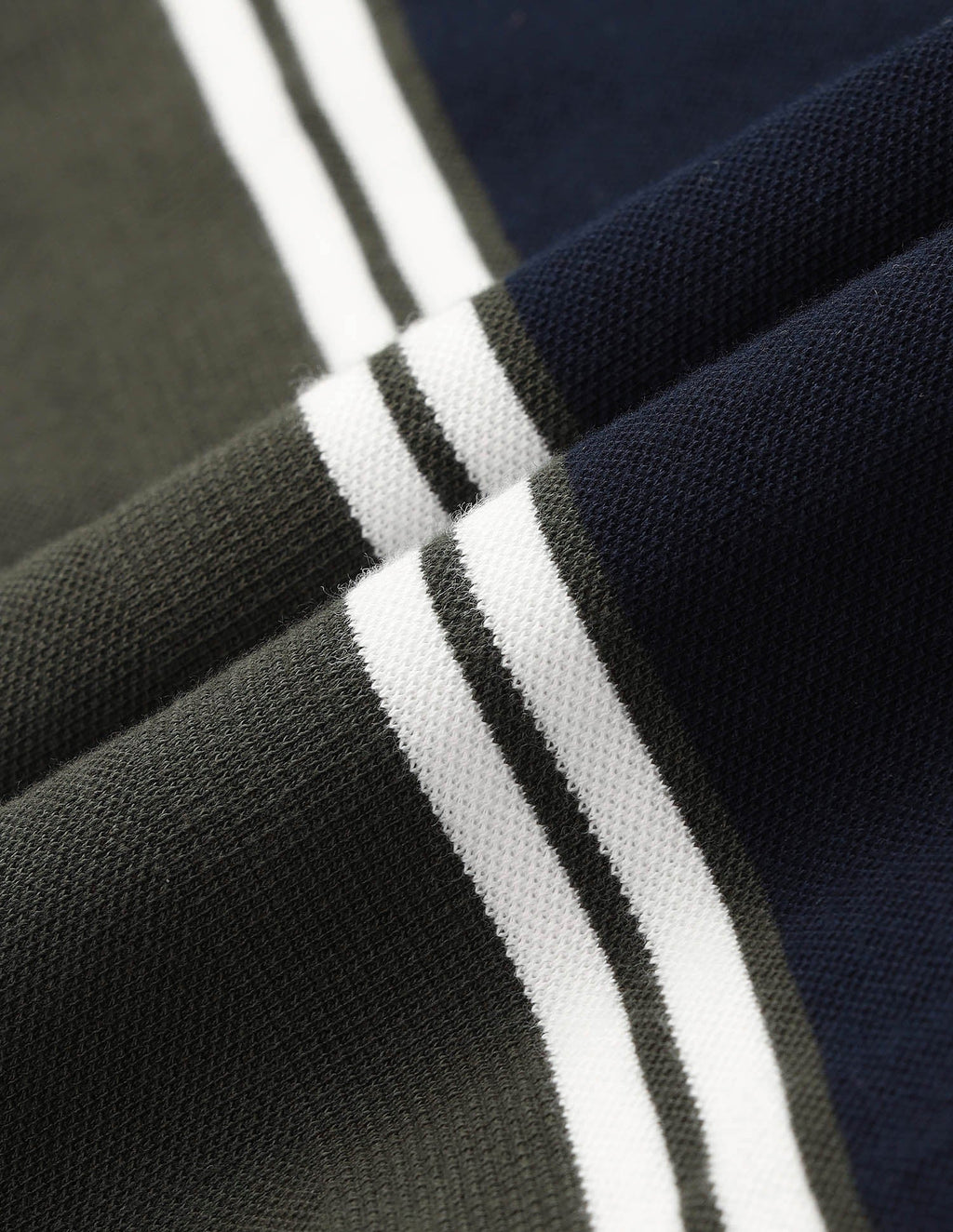 Colorblocked Vertical Striped Polo Shirt