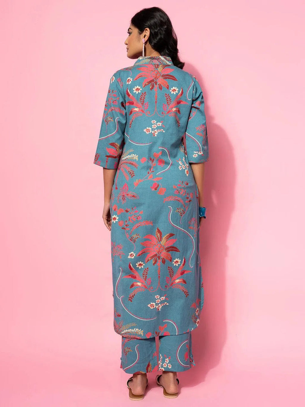 Blue Printed Cotton Co-Ords