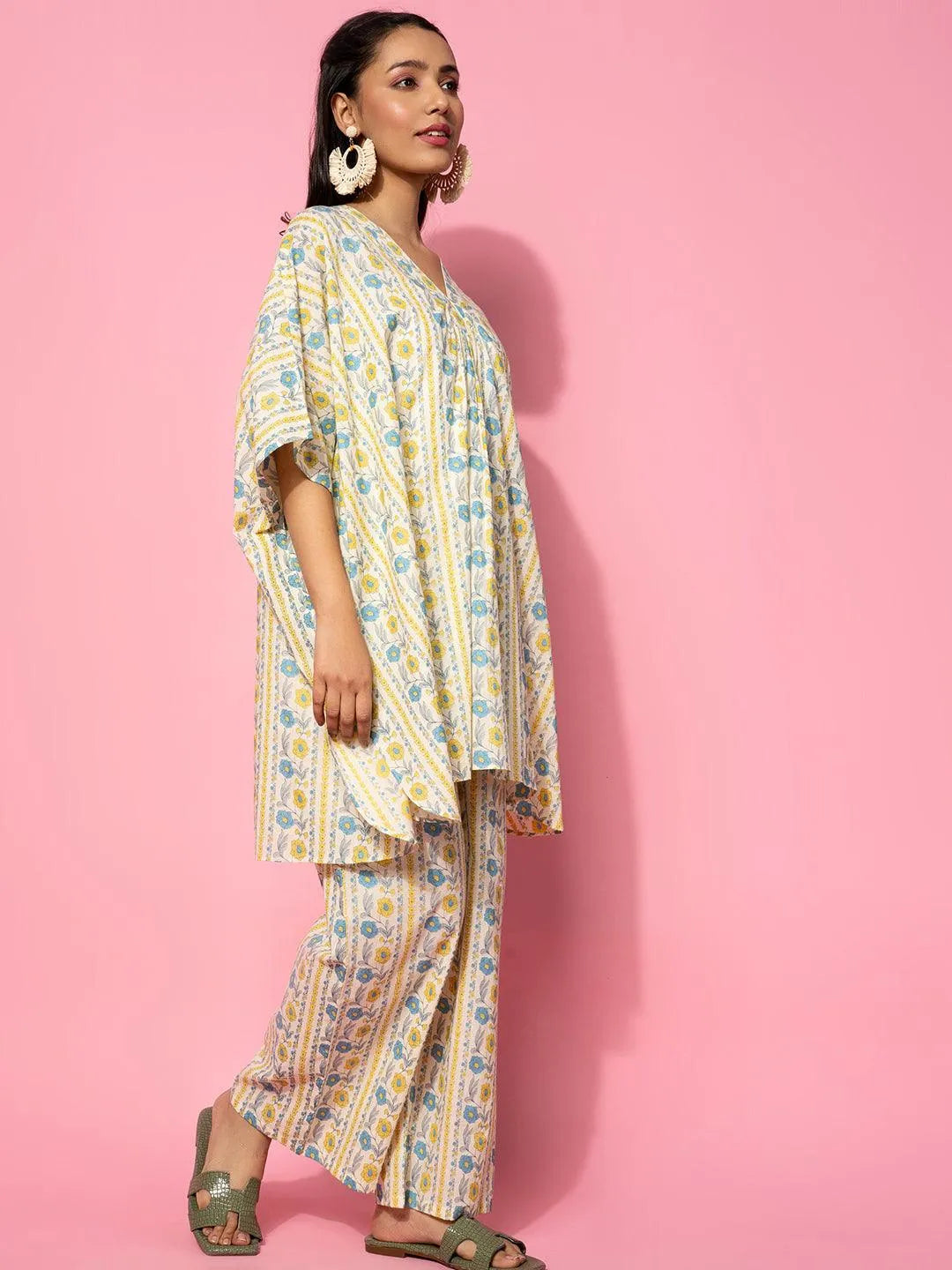 Cream Printed Cotton Co-Ords