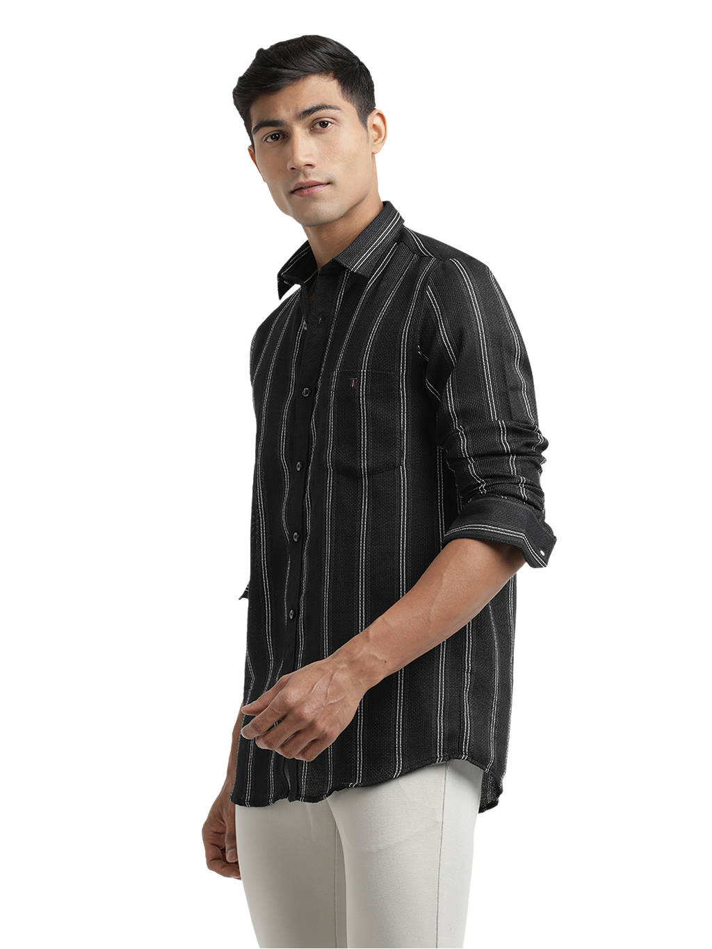 Black Stripes Semi Casual Shirt
