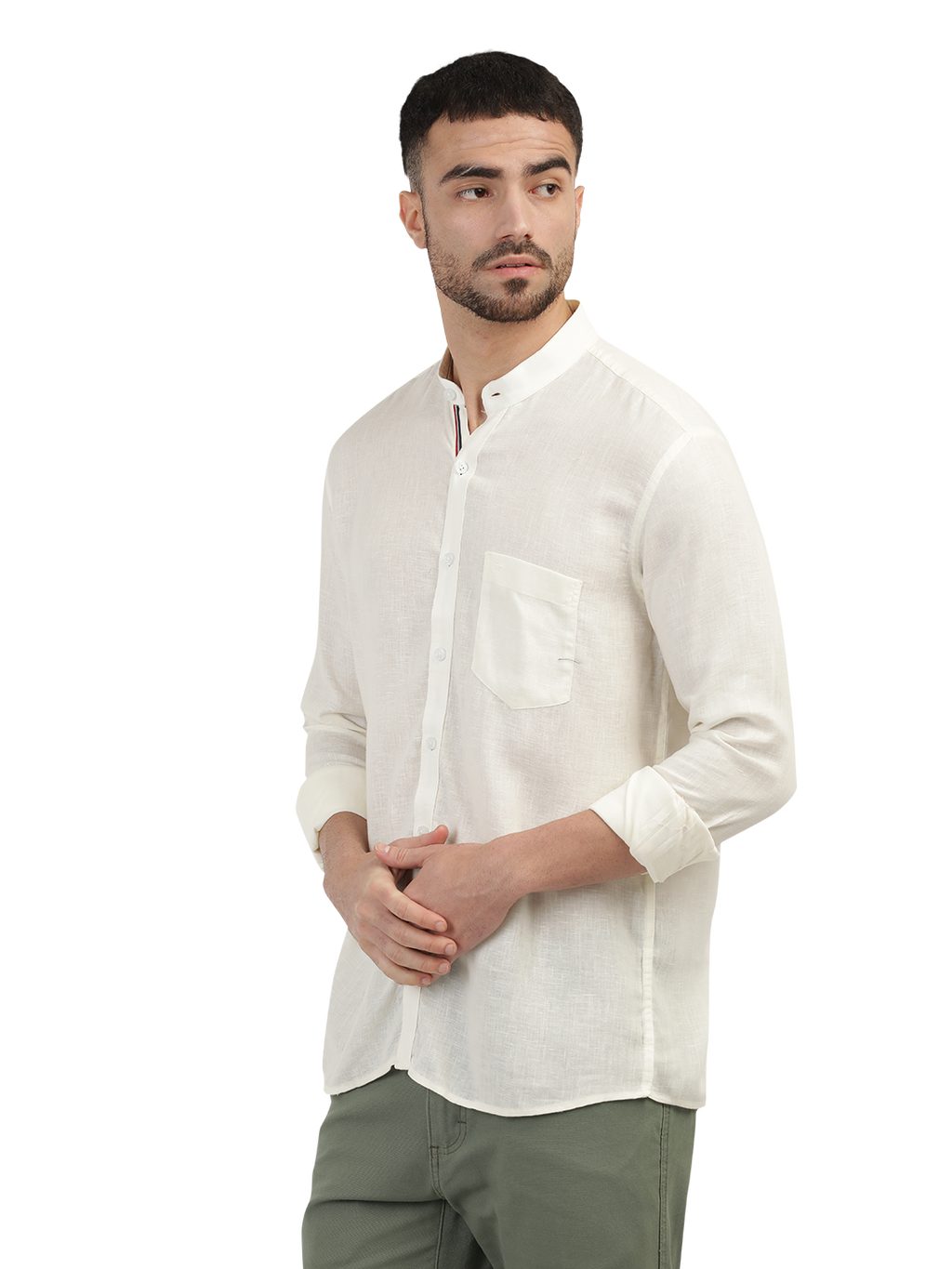 Ivory Solid Casual Shirt