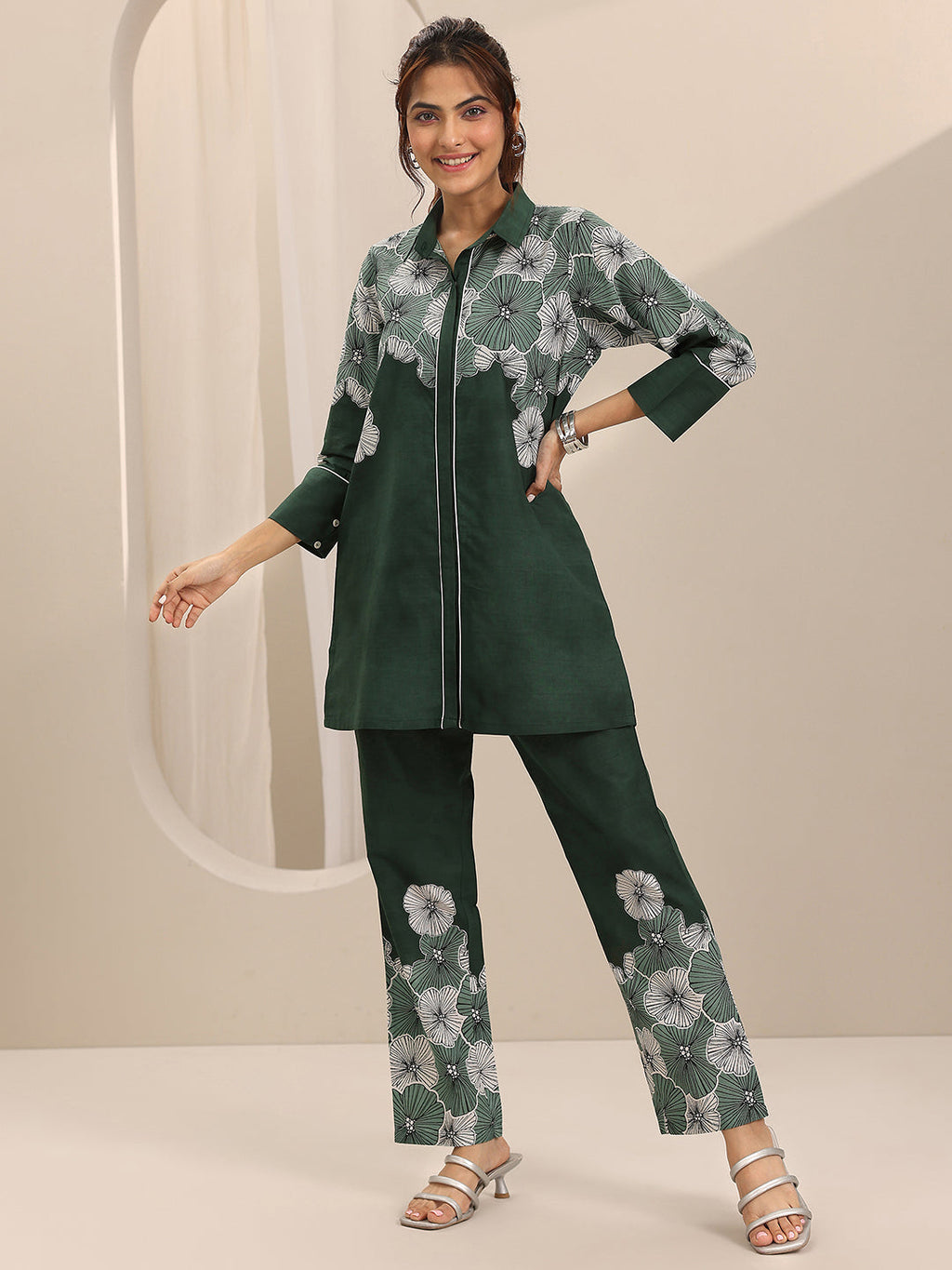 Green Printed Cotton Co-Ord Sets