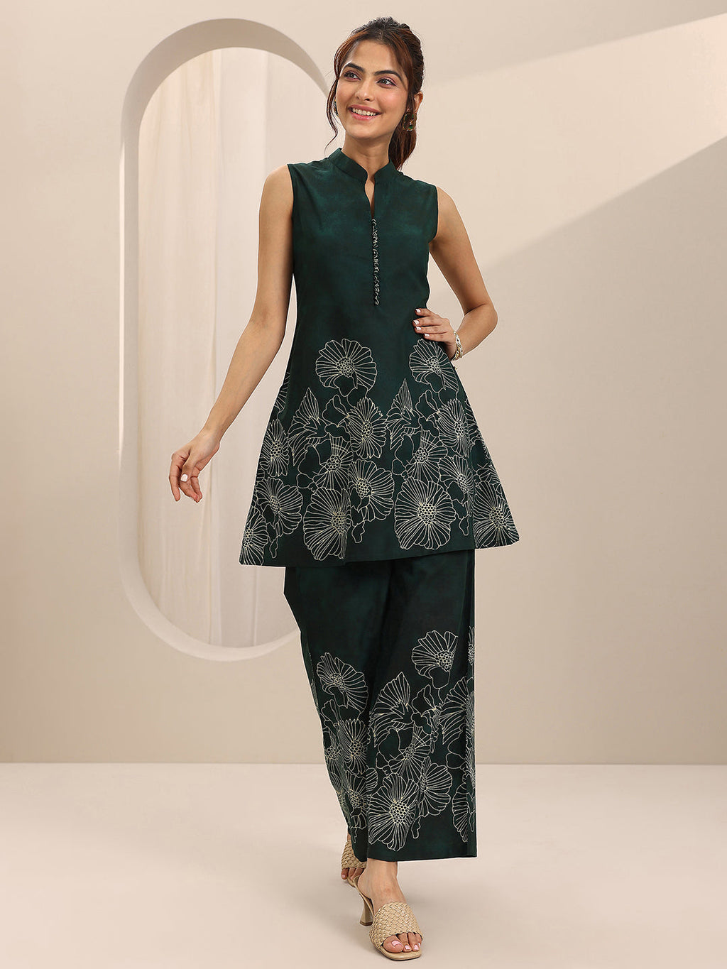 Green Printed Cotton Co-Ord Sets