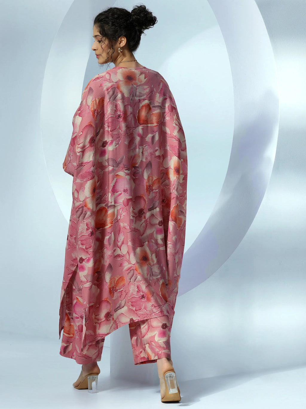Peach Printed Cotton 3 Piece Co-Ords