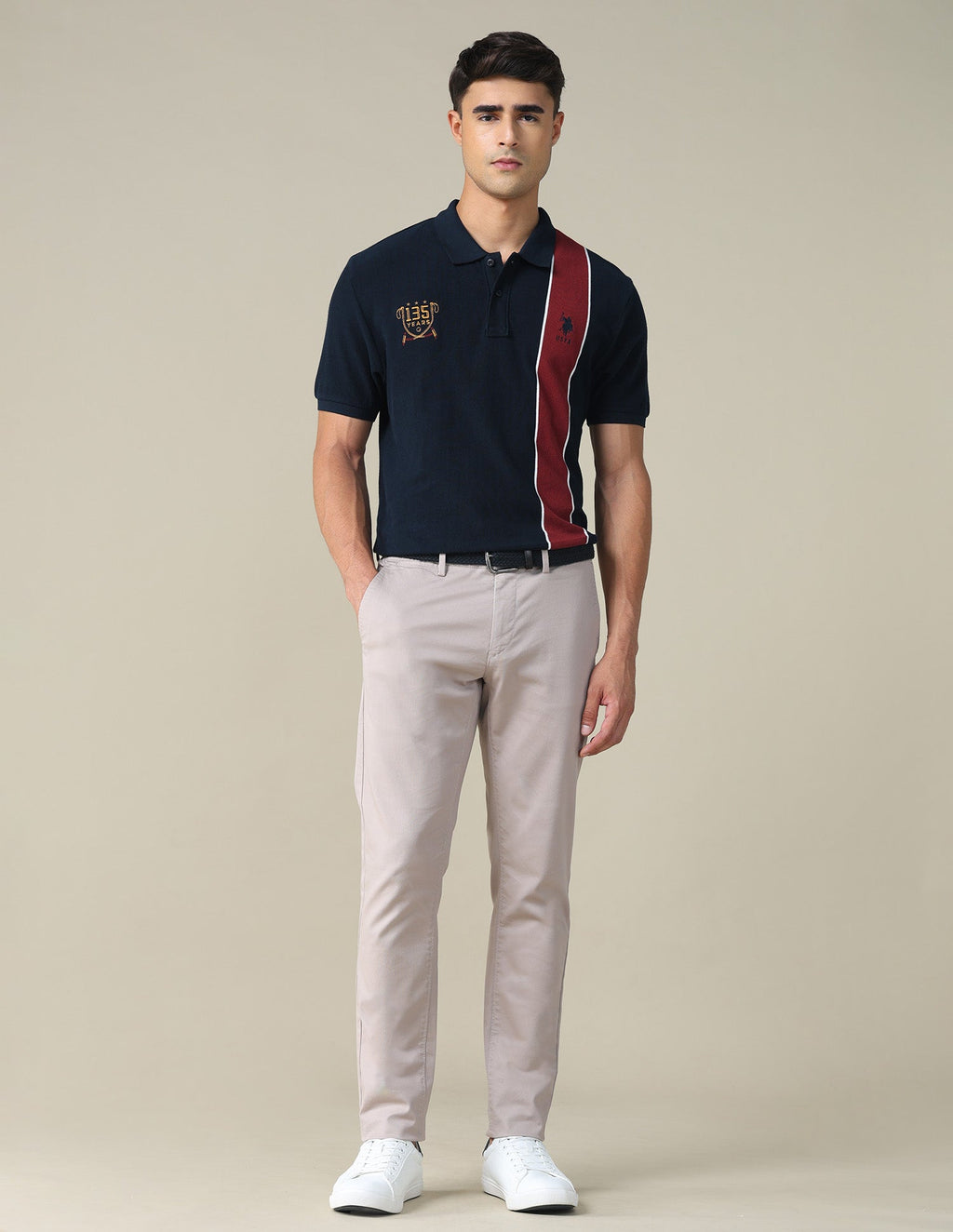 Colourblocked Regular Fit Polo Shirt