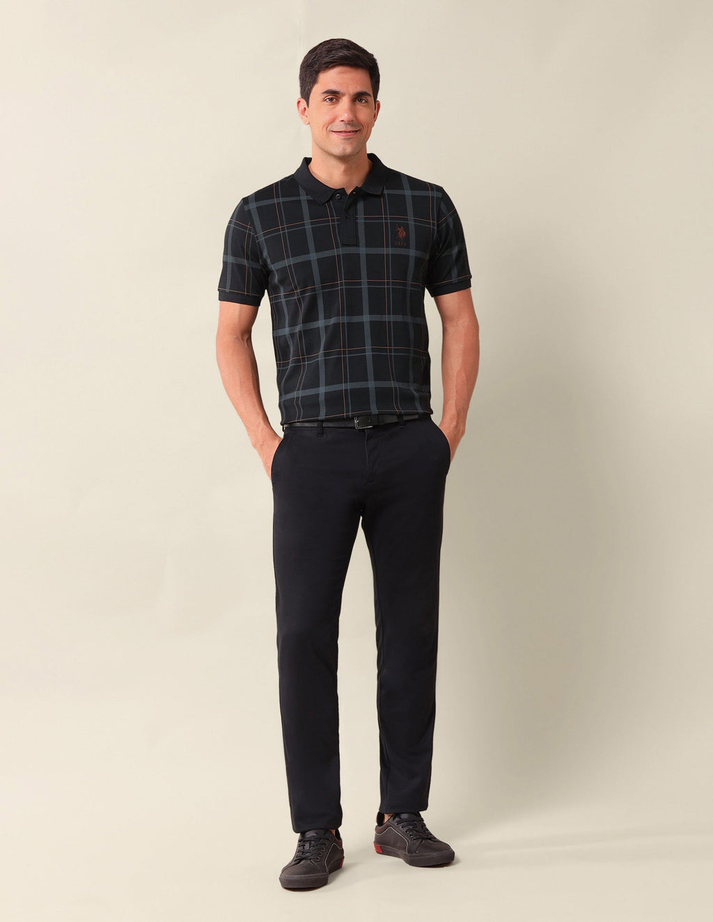 Checked Slim Fit Polo Shirt