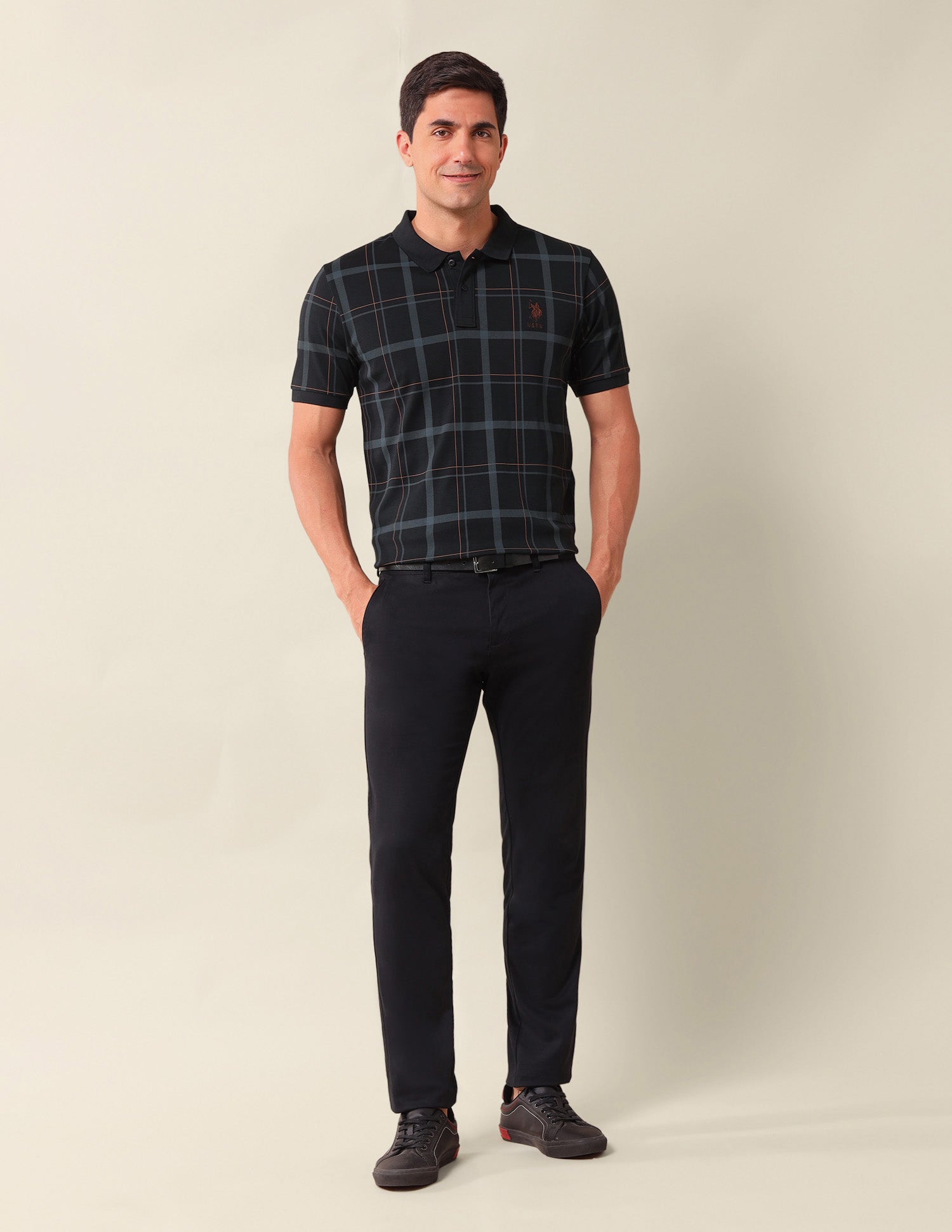 Checked Slim Fit Polo Shirt