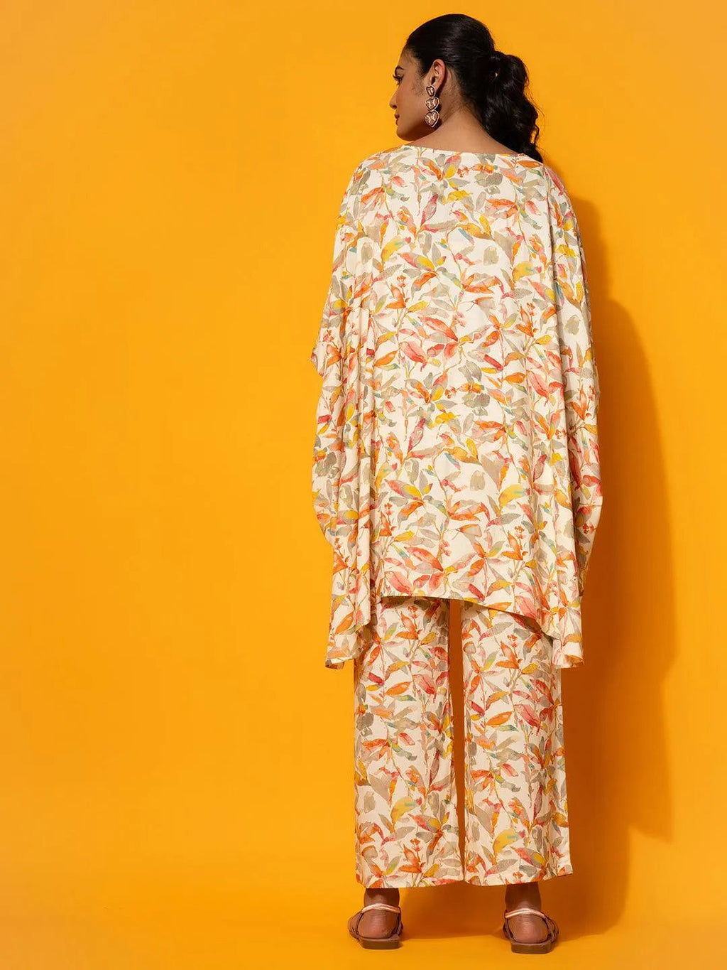 Cream Printed Rayon Co-Ords