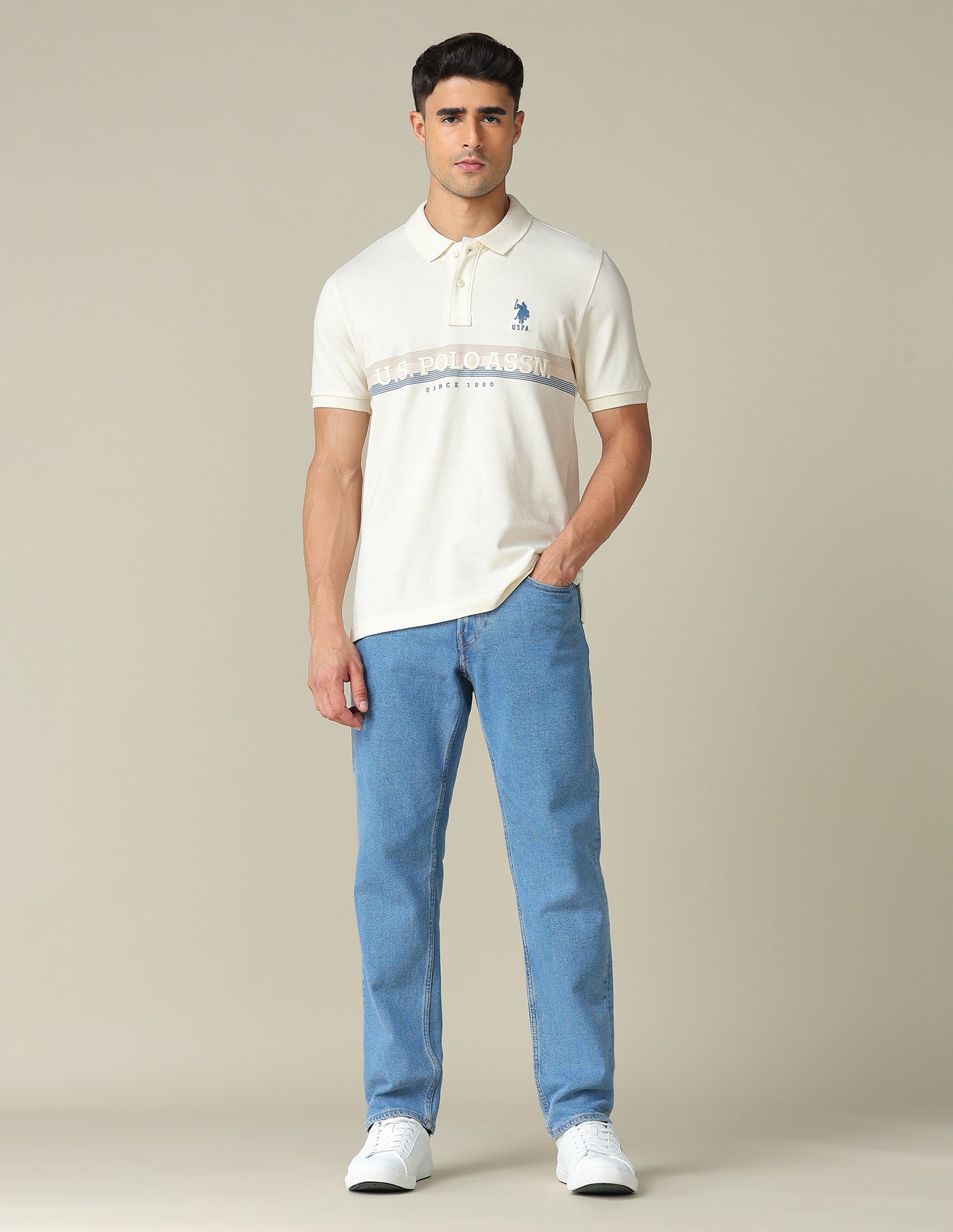 Brand Embossed Regular Fit Polo Shirt