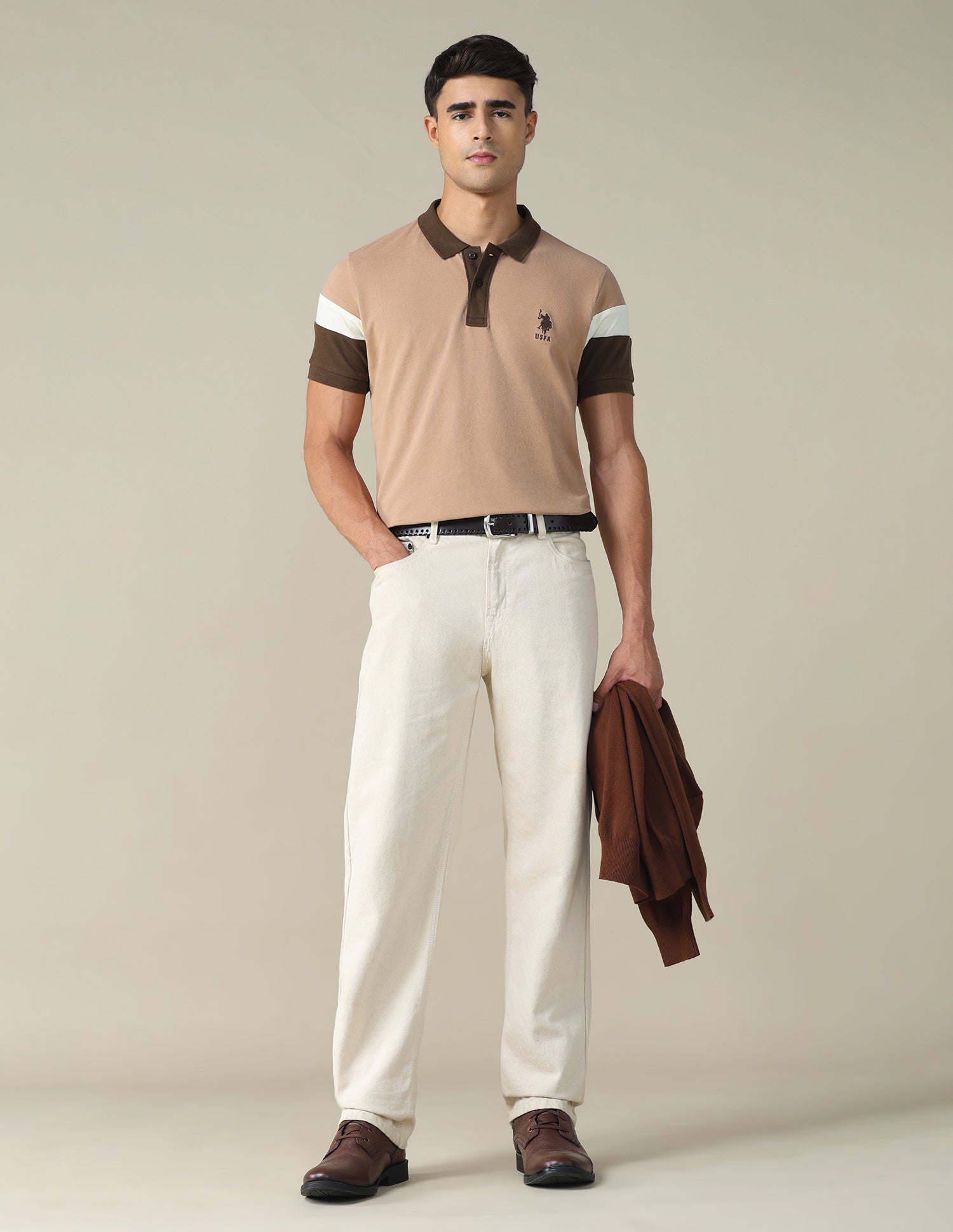 Colourblocked Regular Fit Polo Shirt