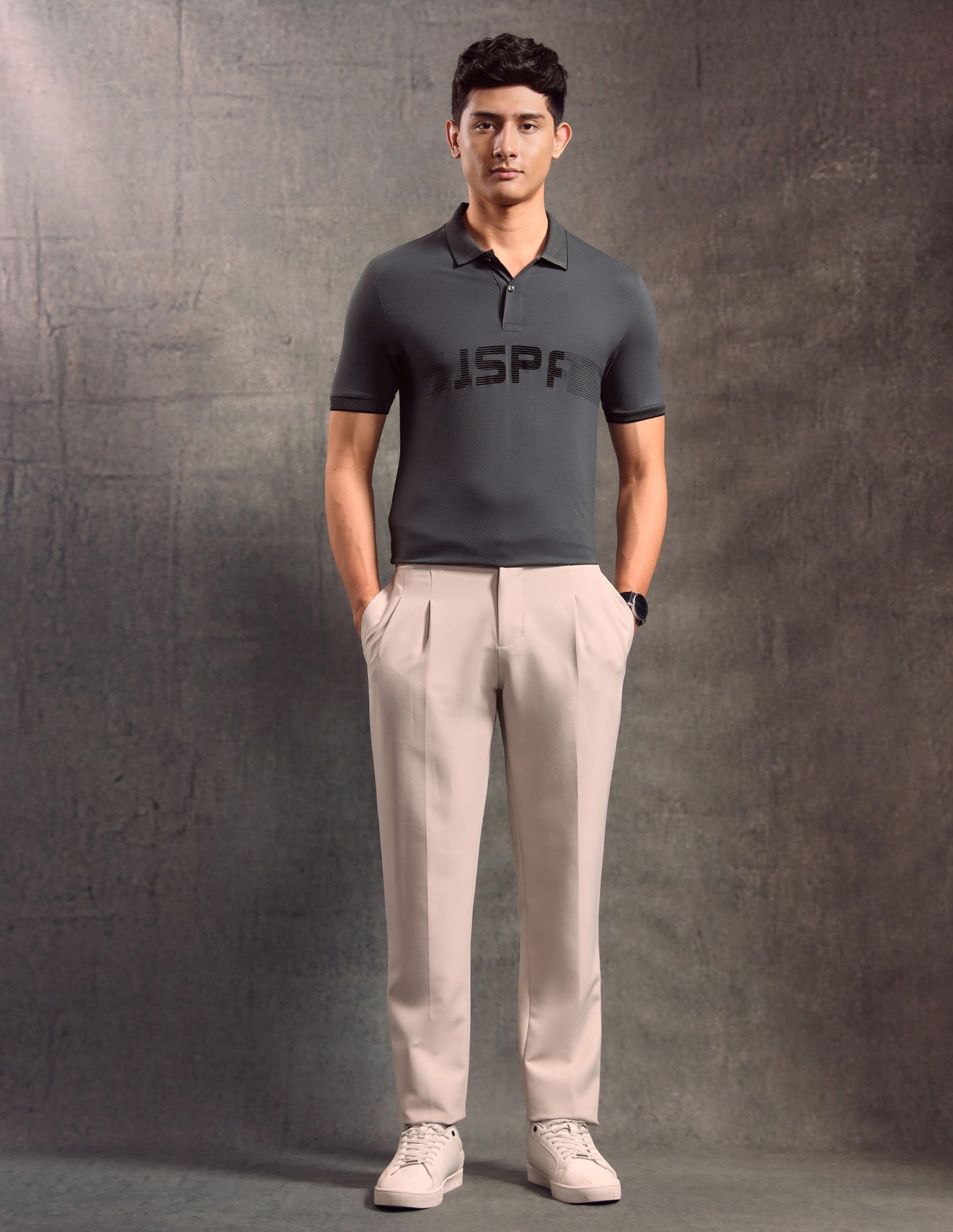 Brand Printed Muscle Fit Polo shirt