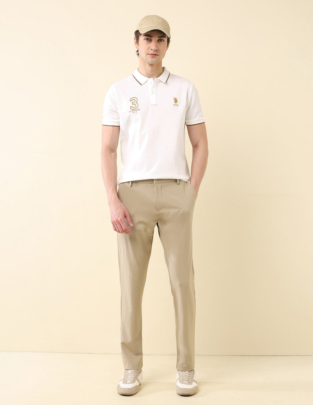 Embroidered Pure Cotton Gold Cup Polo Shirt