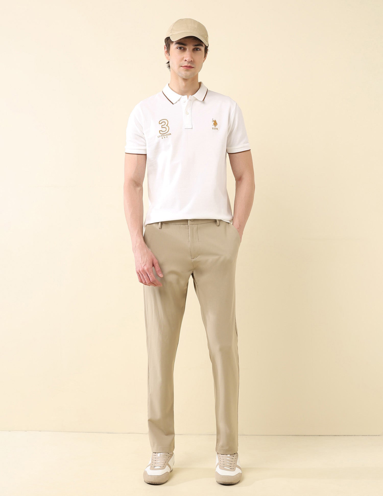 Embroidered Pure Cotton Gold Cup Polo Shirt