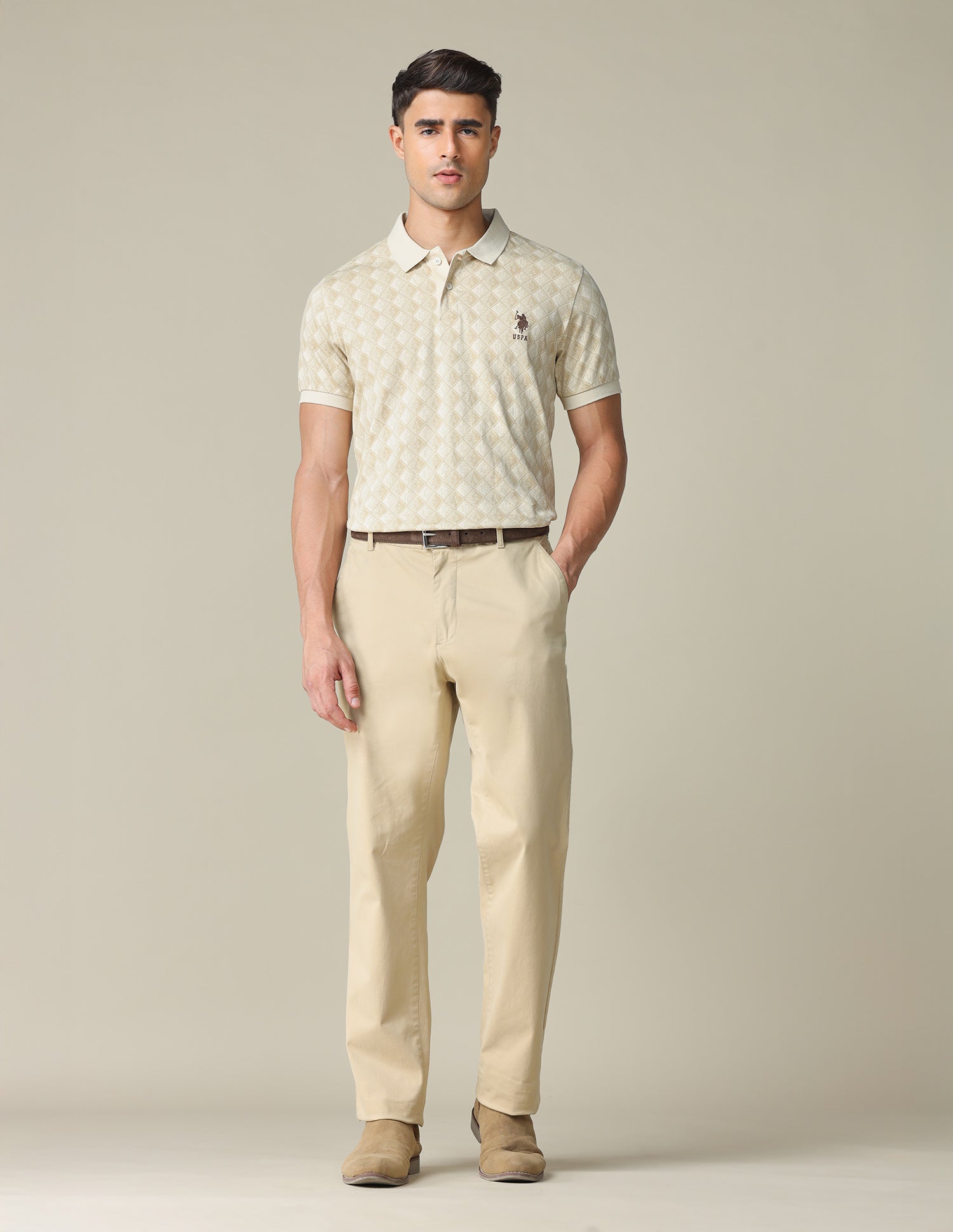 All-Over Printed Regular Fit Polo Shirt