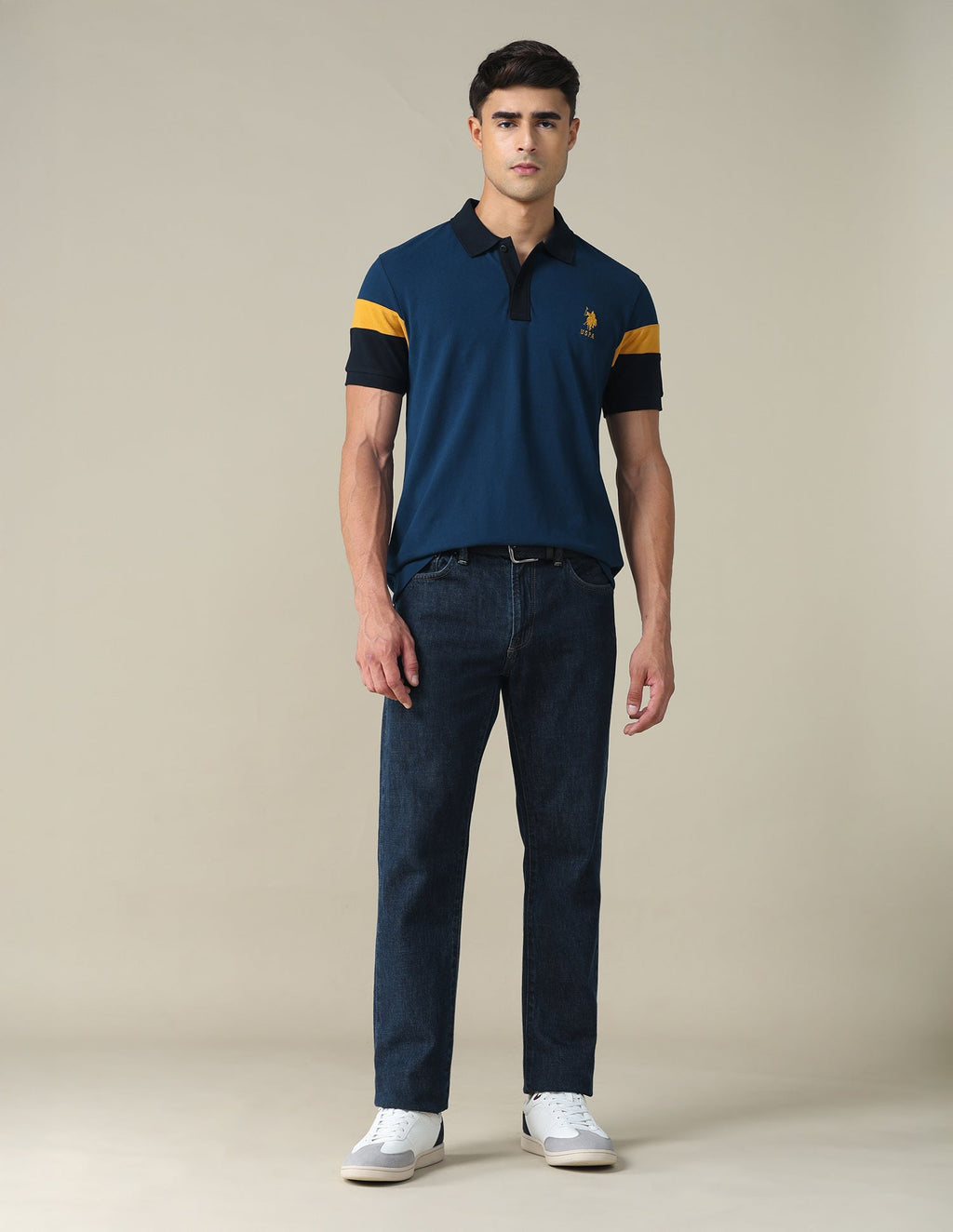 Colourblocked Regular Fit Polo Shirt