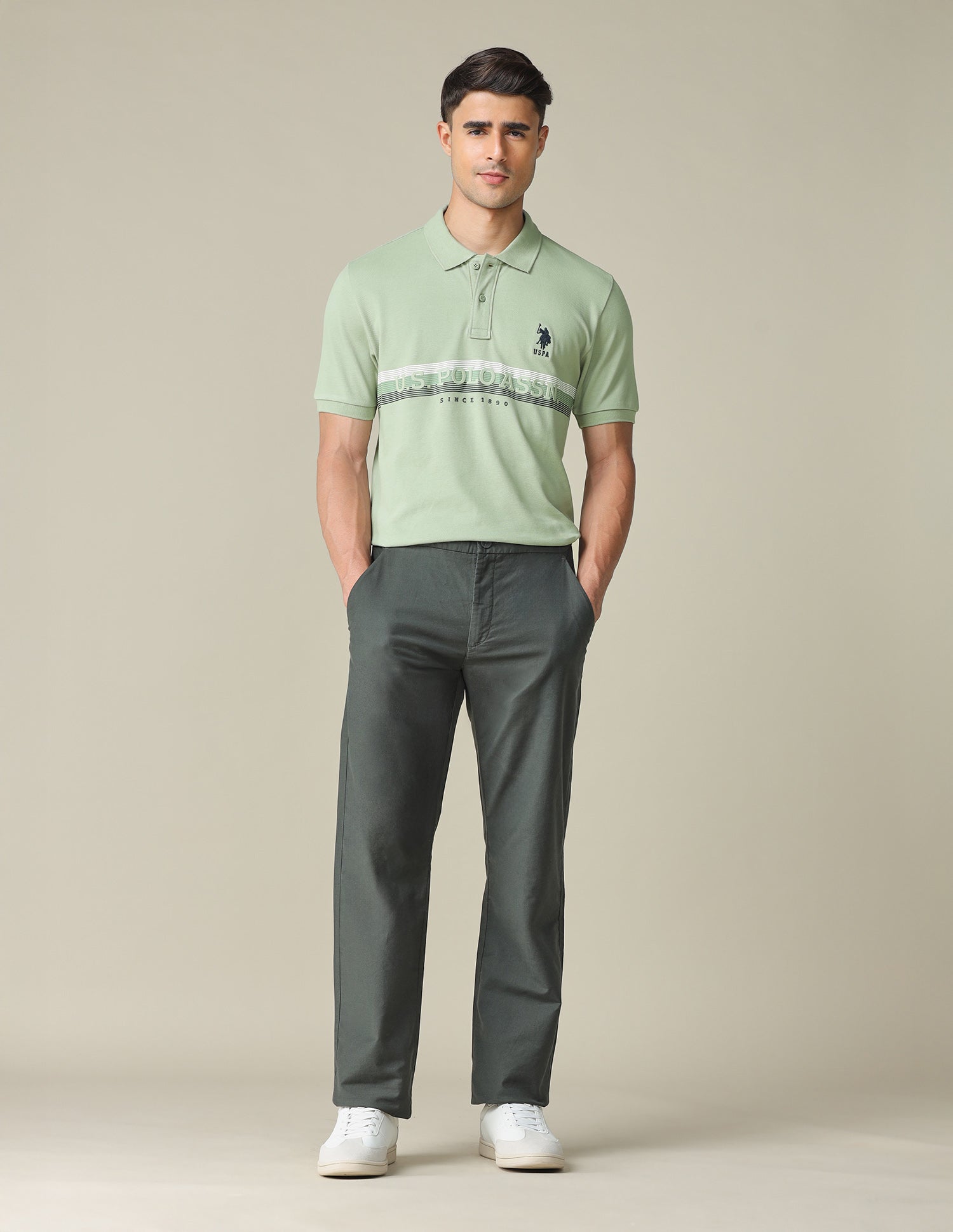 Horizontal Striped Regular Fit Polo Shirt