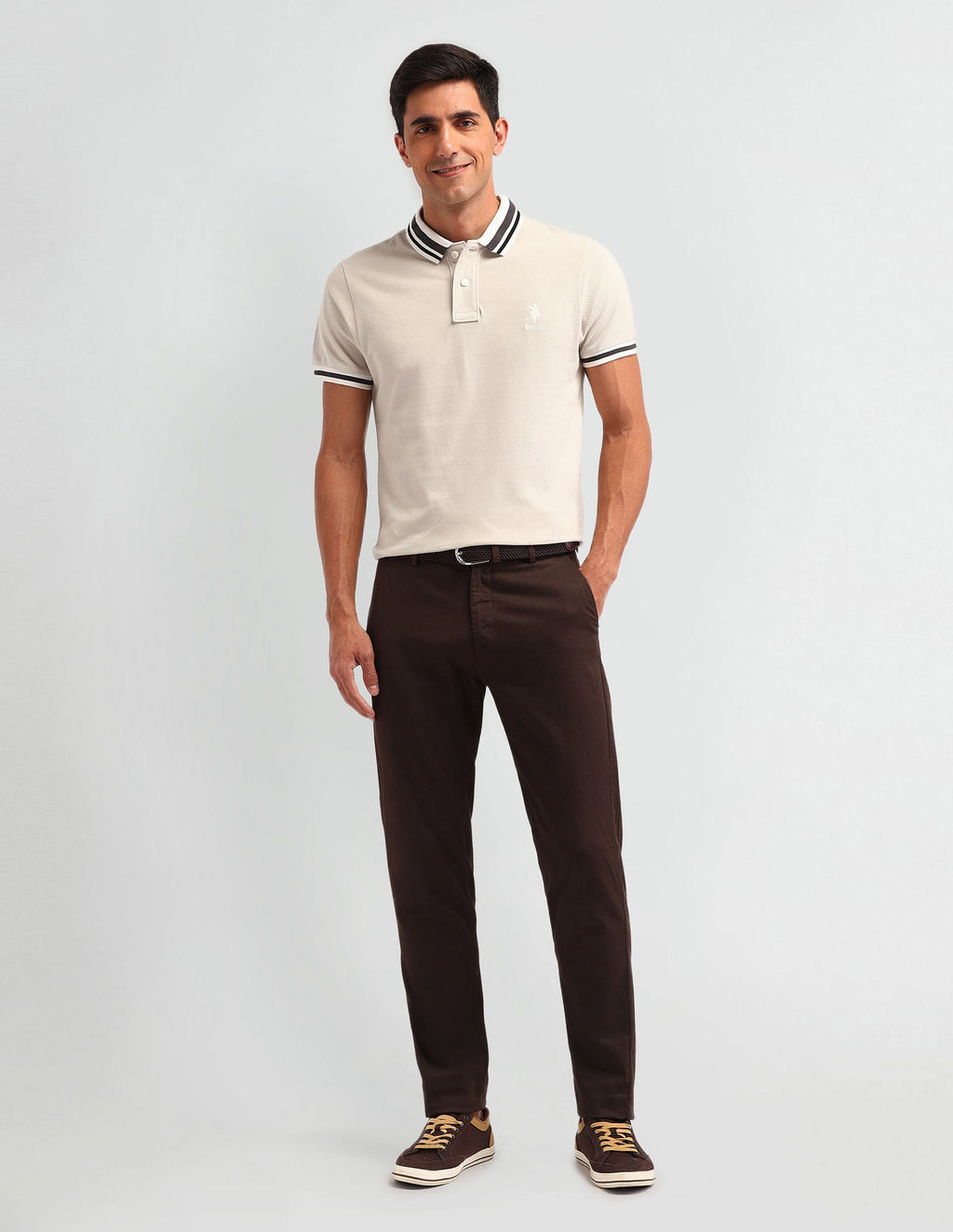 Outdoor Muscle Fit Solid Polo Shirt