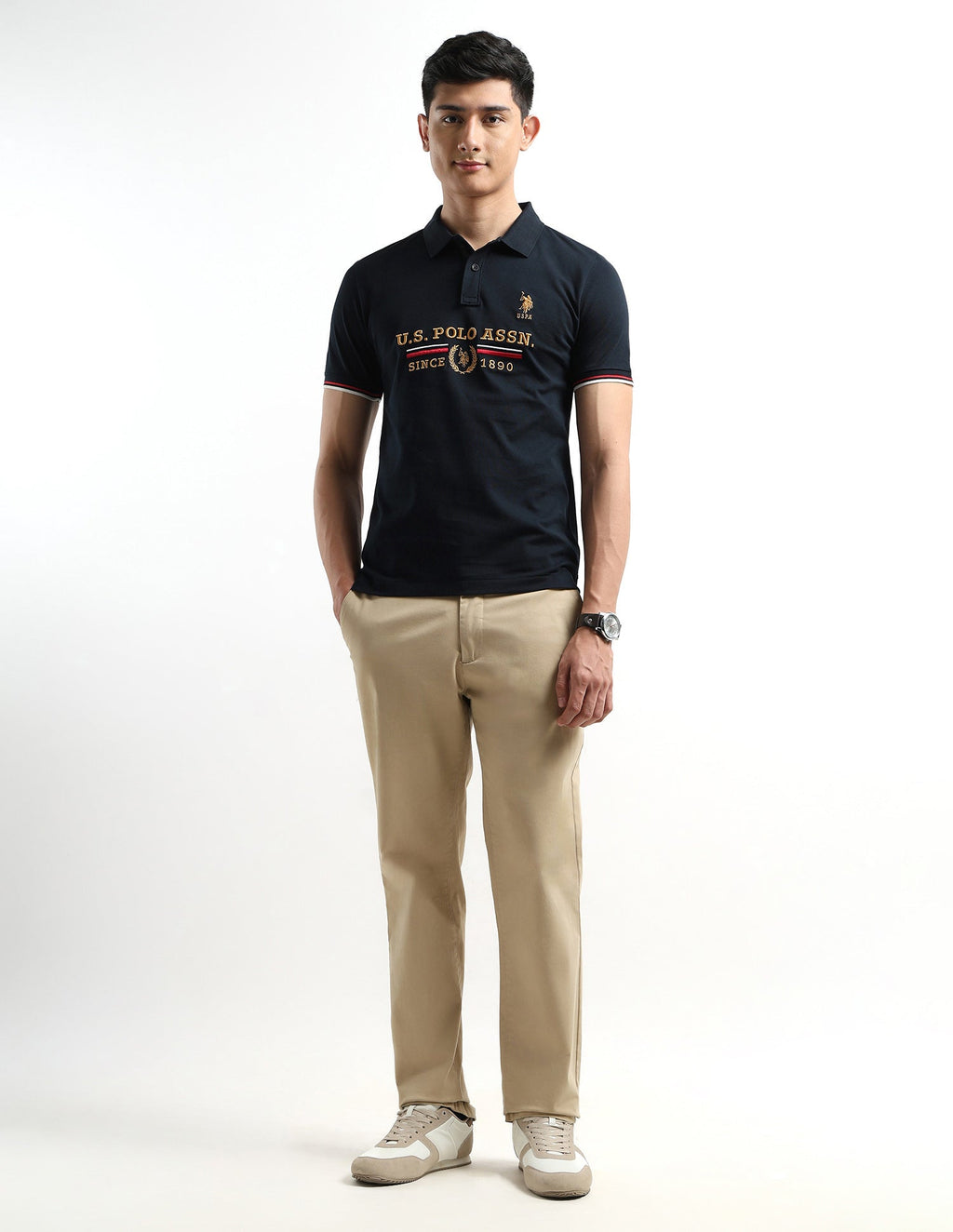 Brand Embroidered Regular Fit Polo Shirt