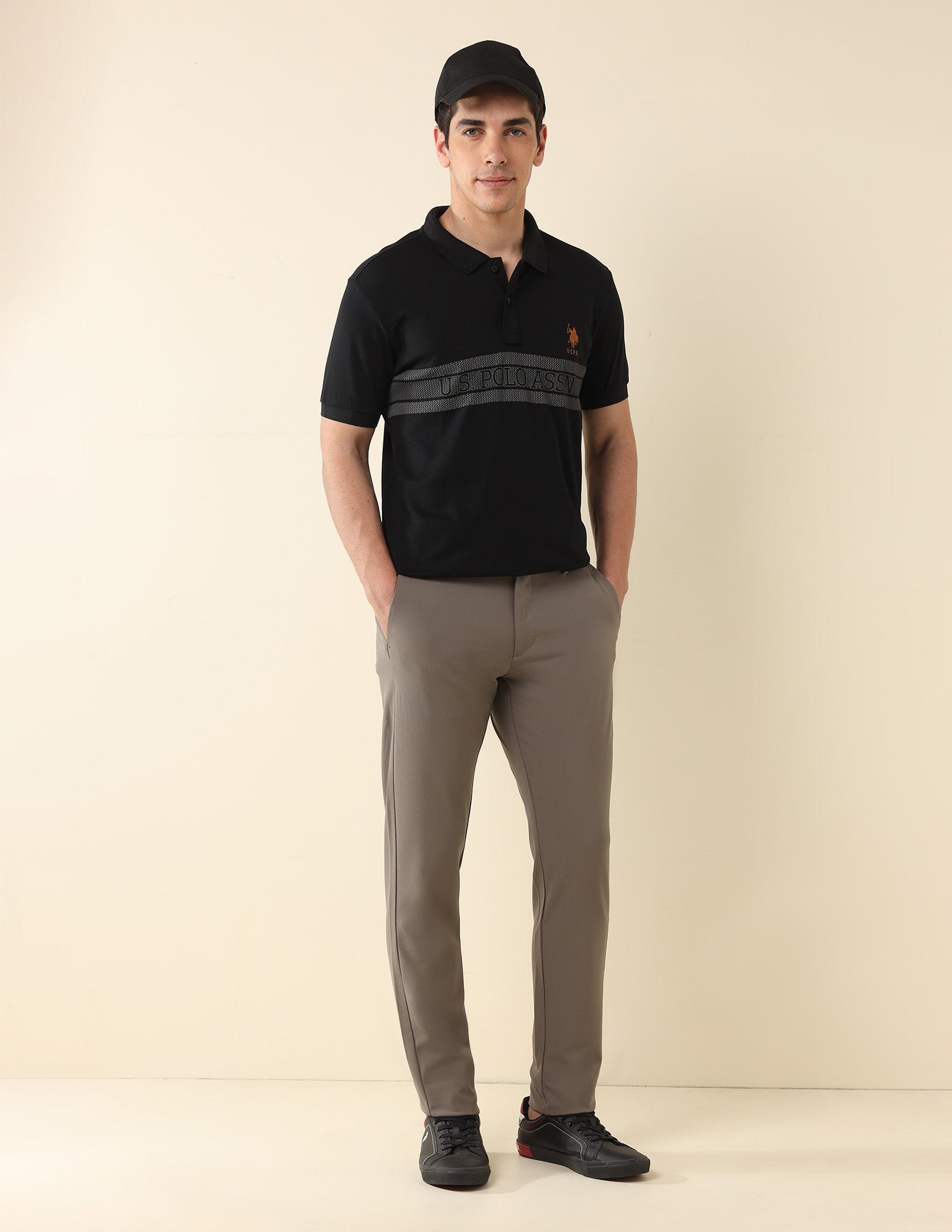 Brand Printed Modern Monochrome Polo Shirt