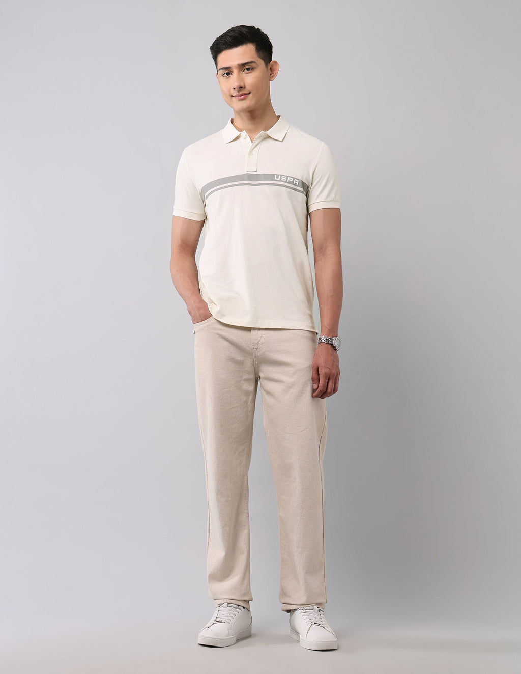 Horizontal Striped Black Label Polo Shirt