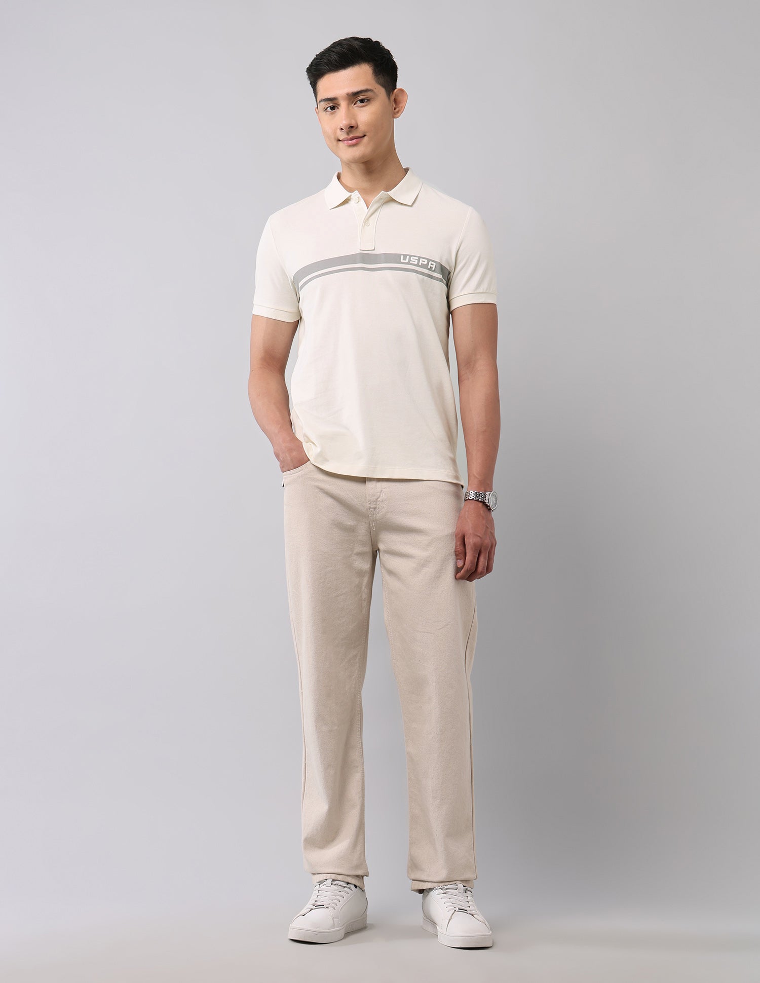 Horizontal Striped Black Label Polo Shirt