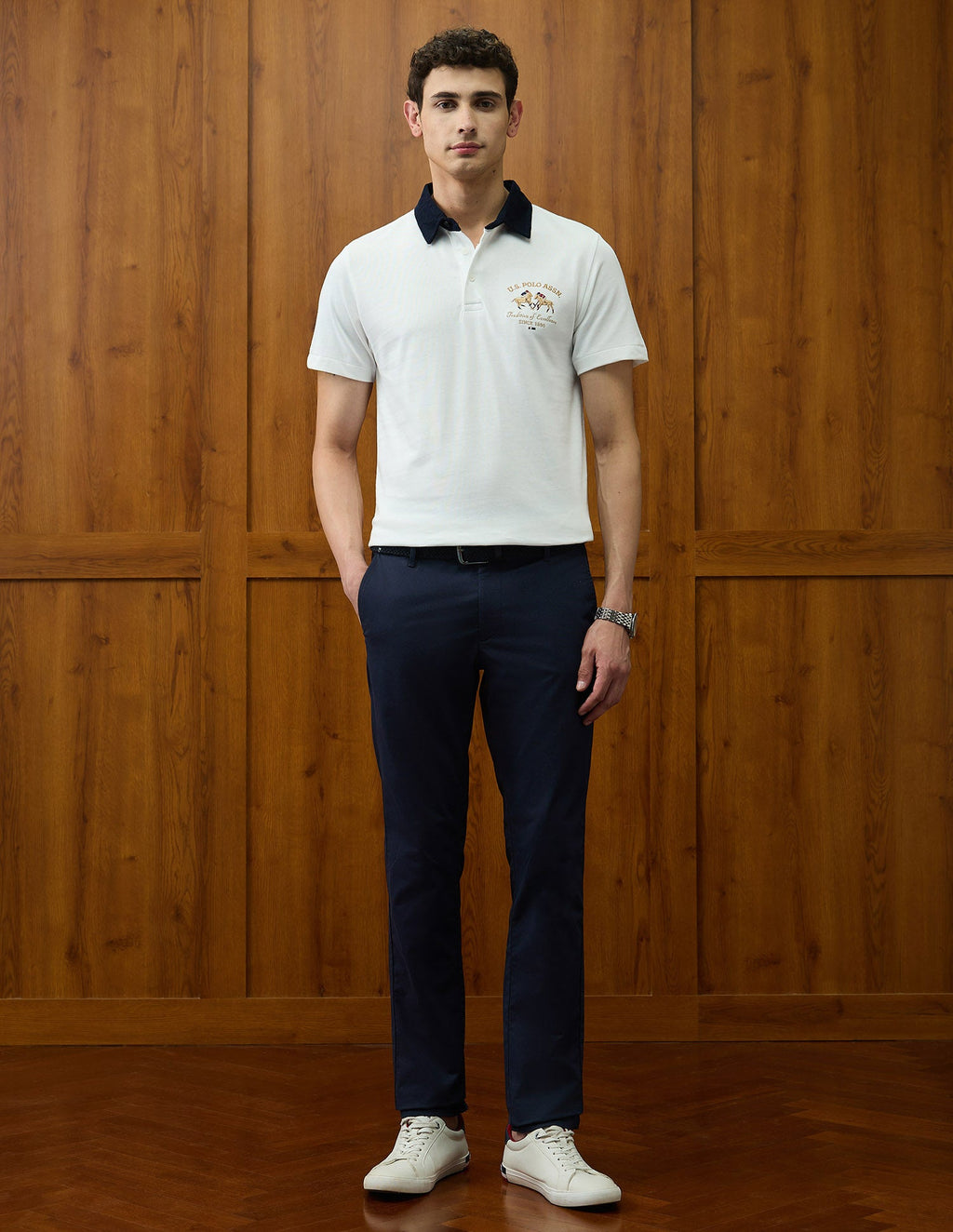 Brand Embroidered Varsity Theatre Polo Shirt