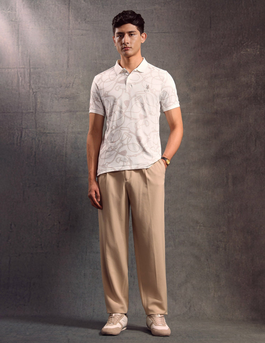 All-Over Printed Muscle Fit Polo shirt