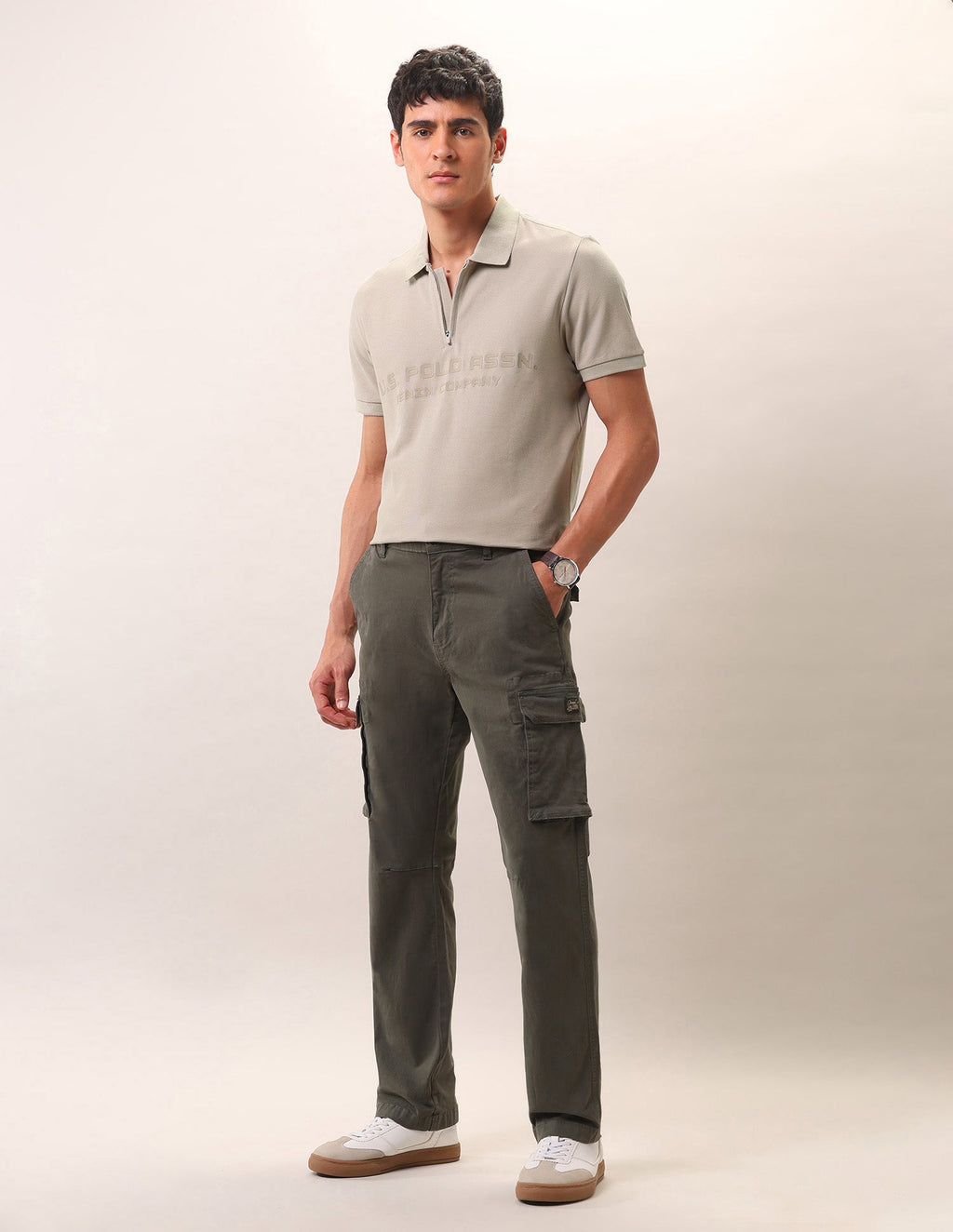 Brand Embossed Pure Cotton Polo Shirt