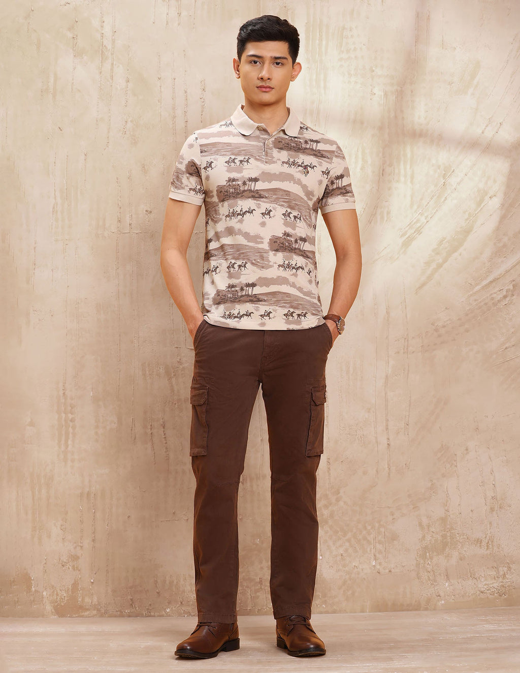 All Over Printed Muscle Fit Polo Shirt