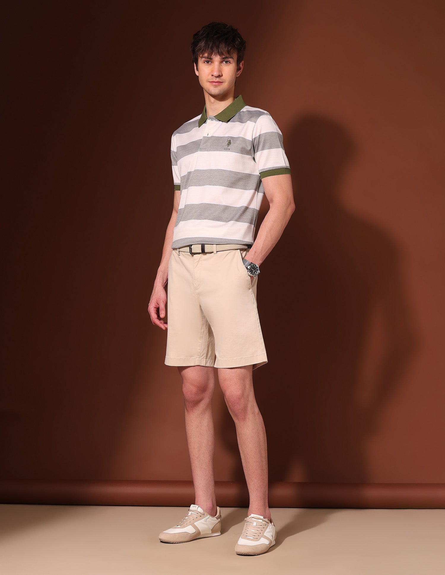 Horizontal Striped Working Holiday Polo Shirt