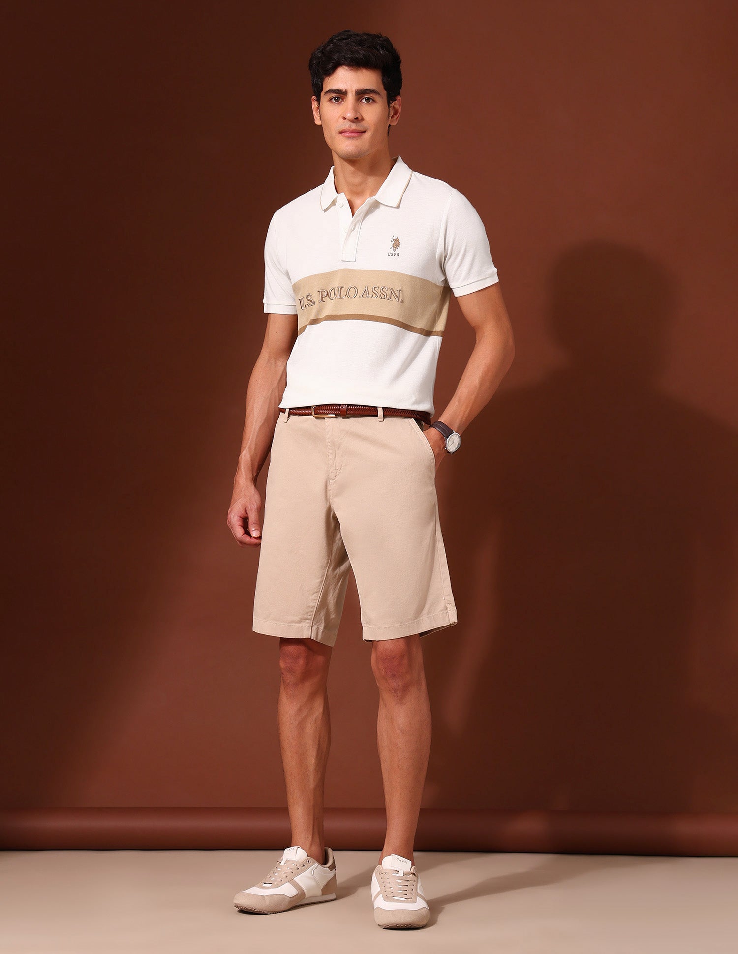 Brand Embroidered Pure Cotton Varsity Polo Shirt