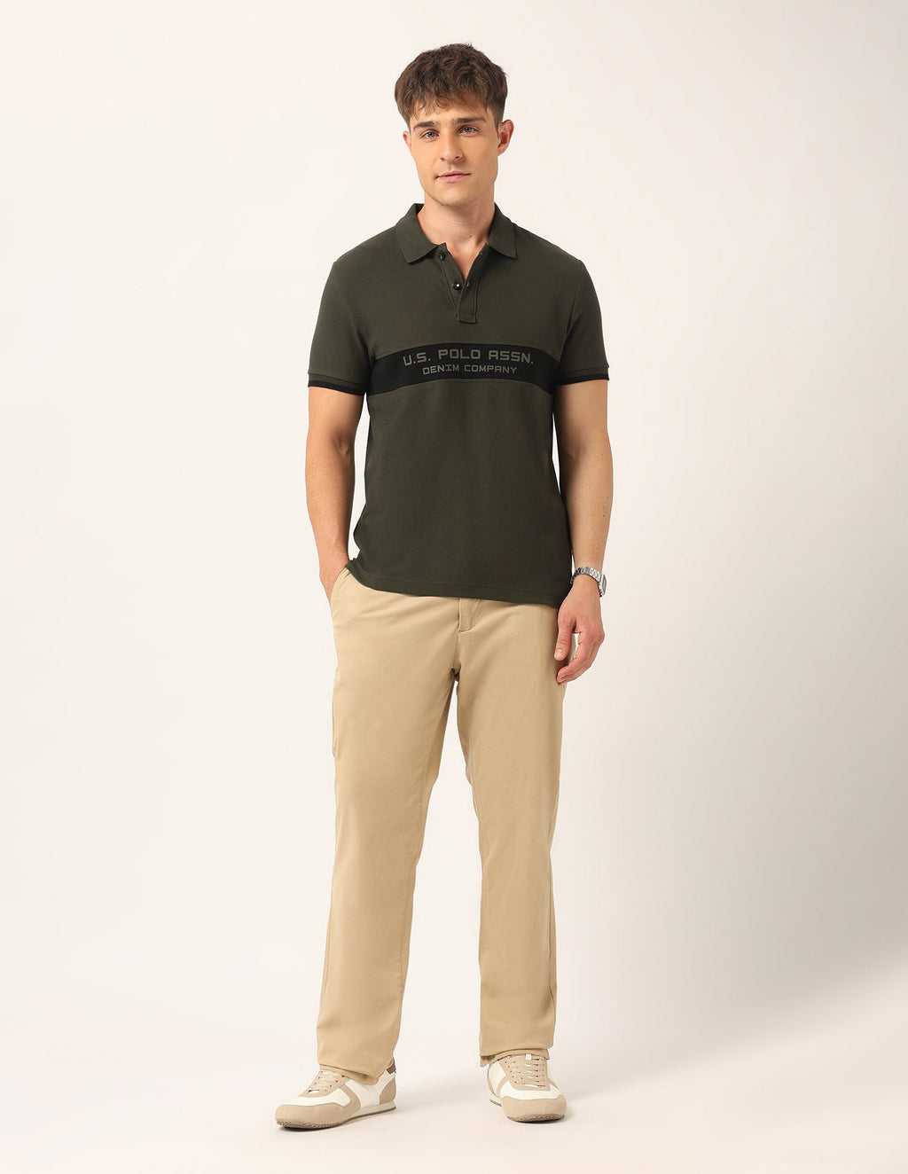 Brand Embossed Muscle Fit Polo Shirt