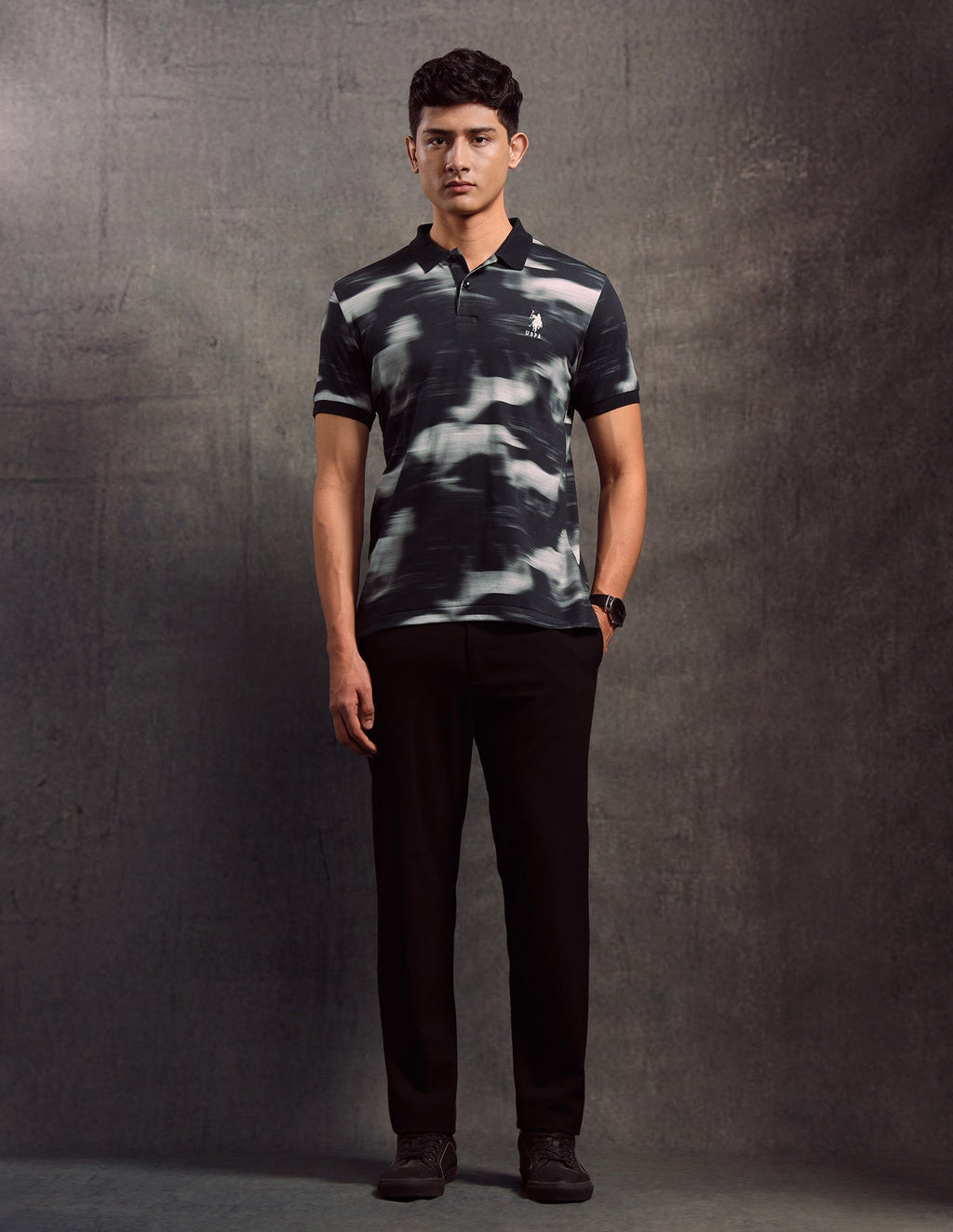 Abstract Printed Regular Fit Polo shirt