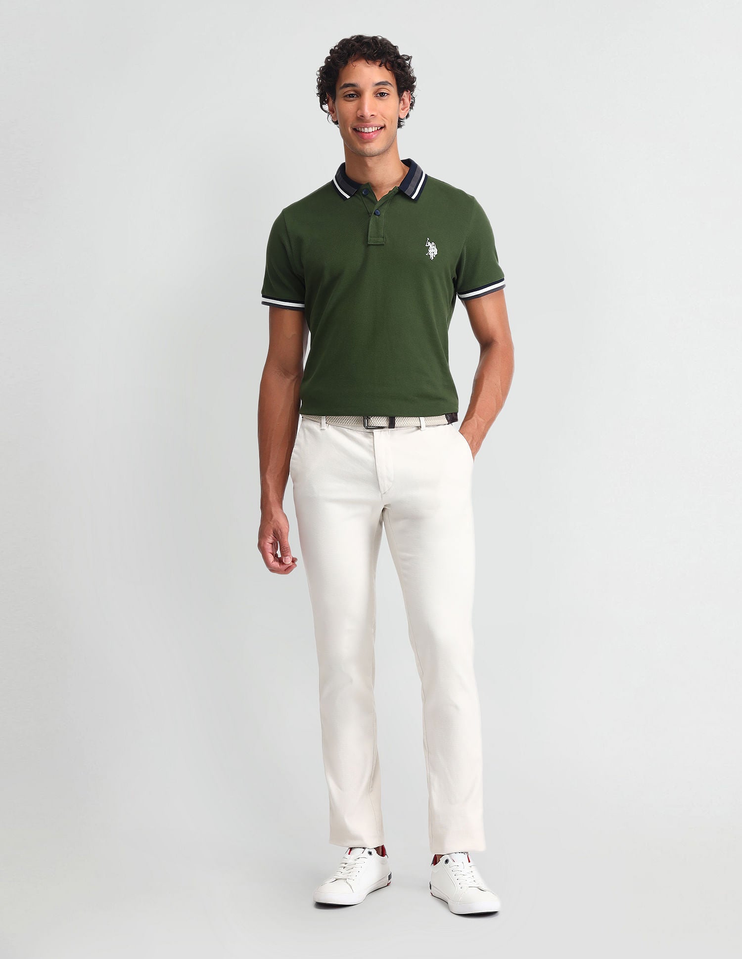 Outdoor Muscle Fit Solid Polo Shirt