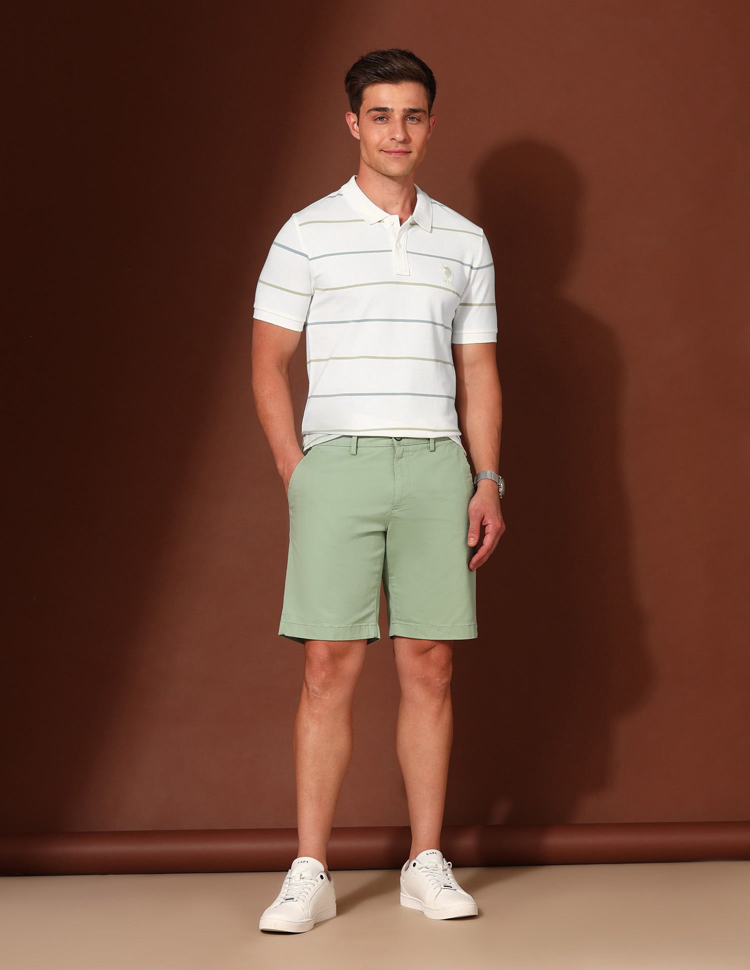 Horizontal Striped Working Holiday Polo Shirt
