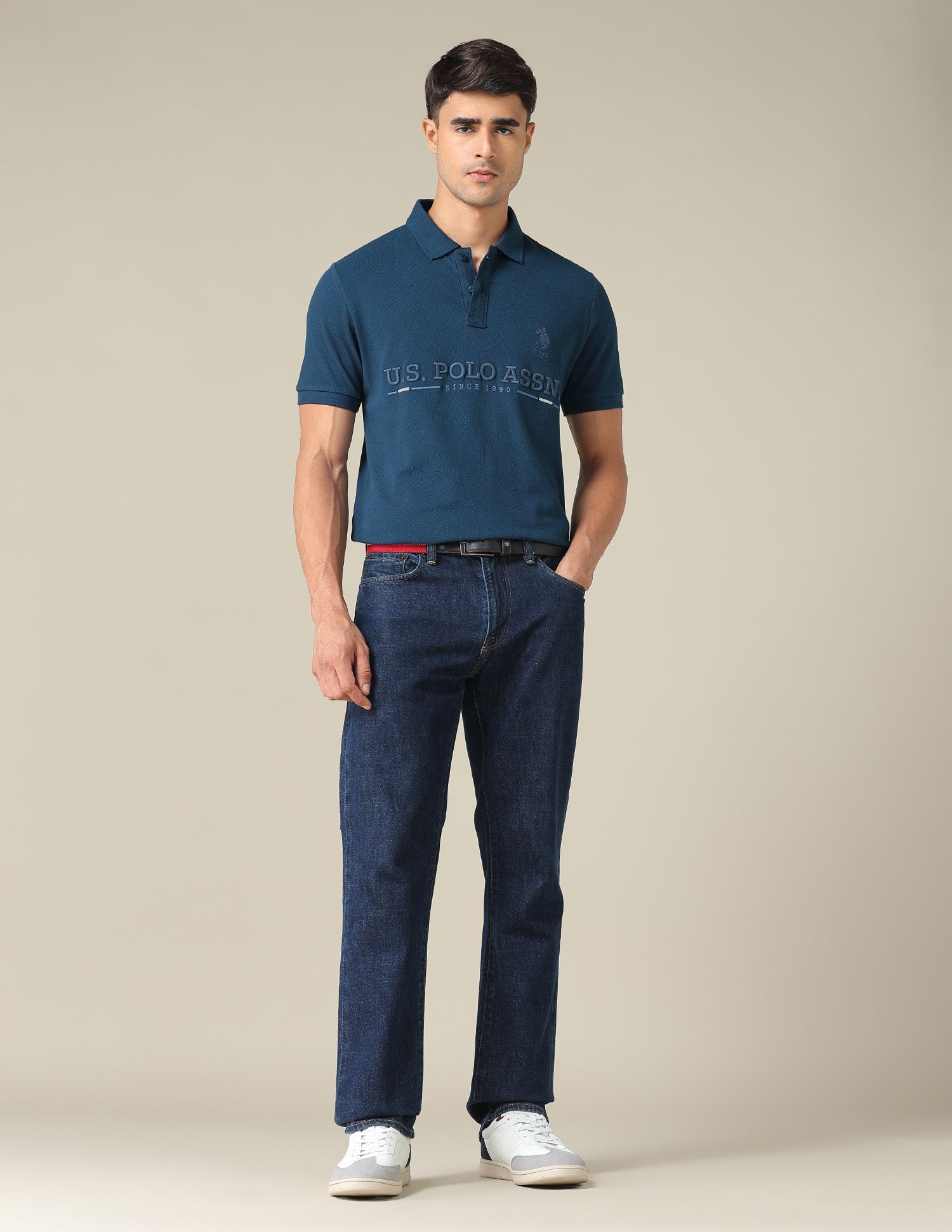 Brand Embroidered Regular Fit Polo Shirt