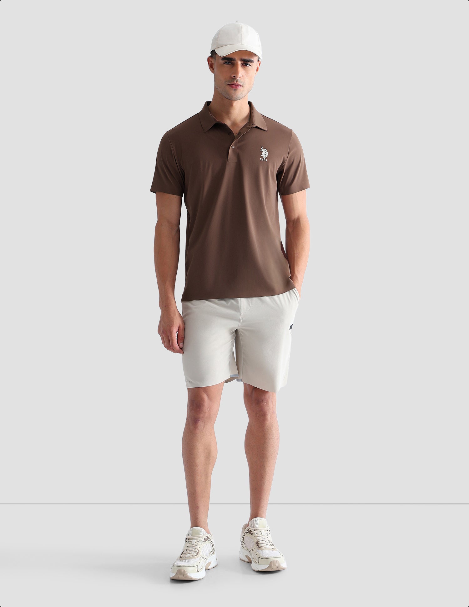 Brand Embossed Active Polo Shirt