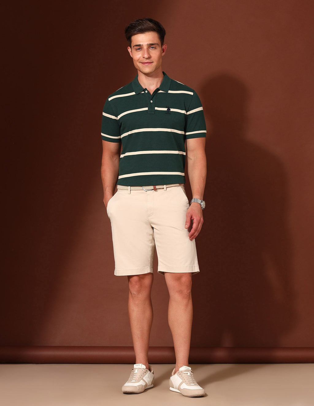 Horizontal Striped Working Holiday Polo Shirt