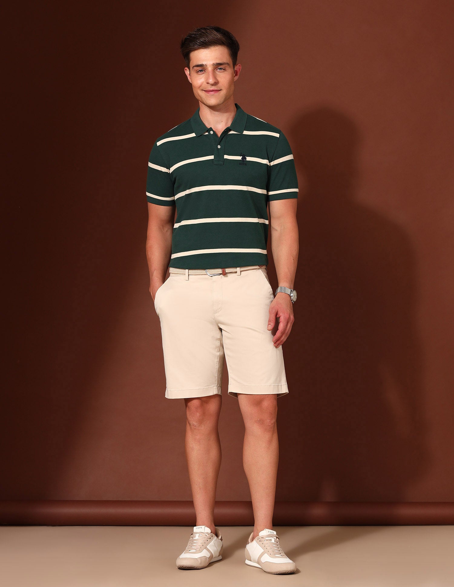 Horizontal Striped Working Holiday Polo Shirt