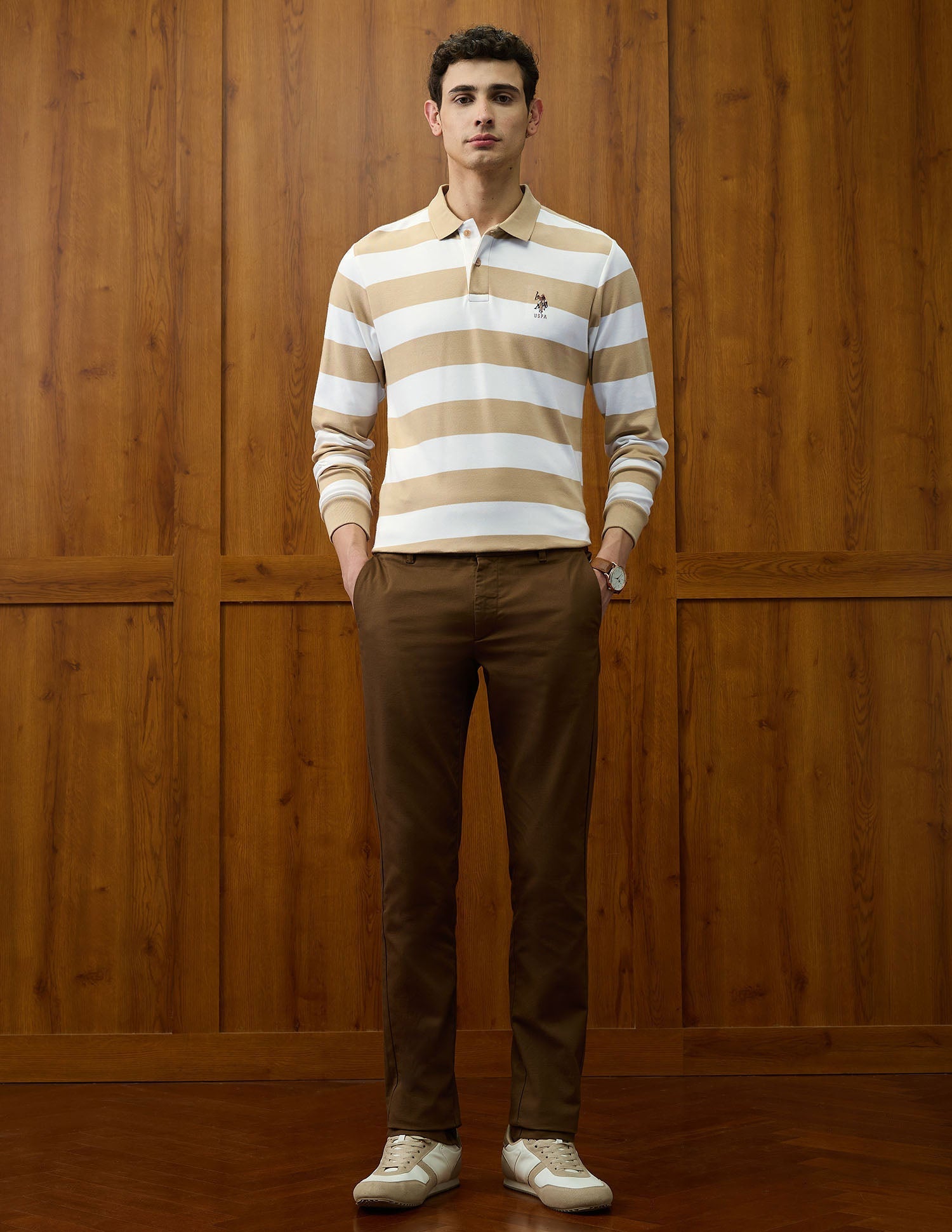 Horizontal Striped Varsity Theatre Polo Shirt