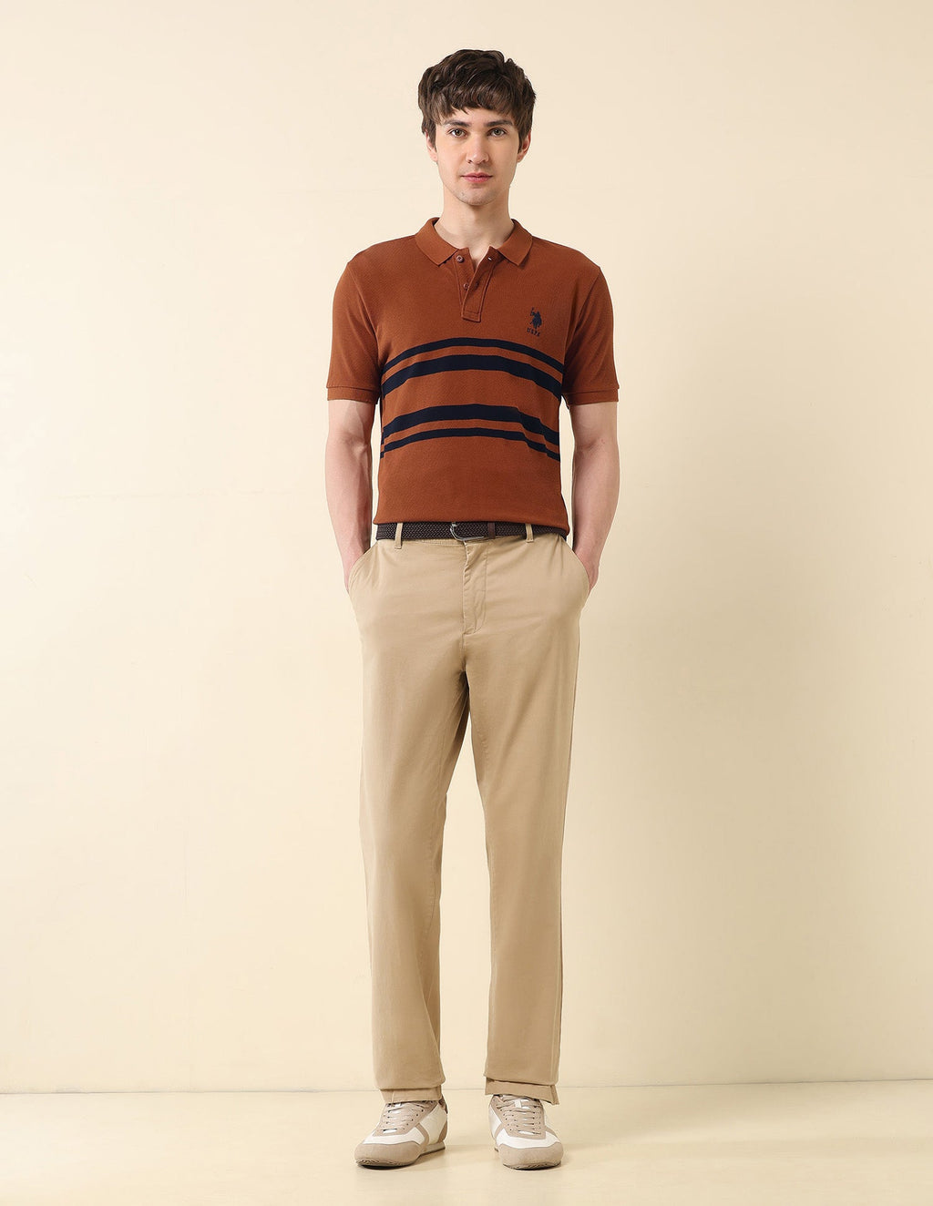 Horizontal Striped Classic Polo Shirt