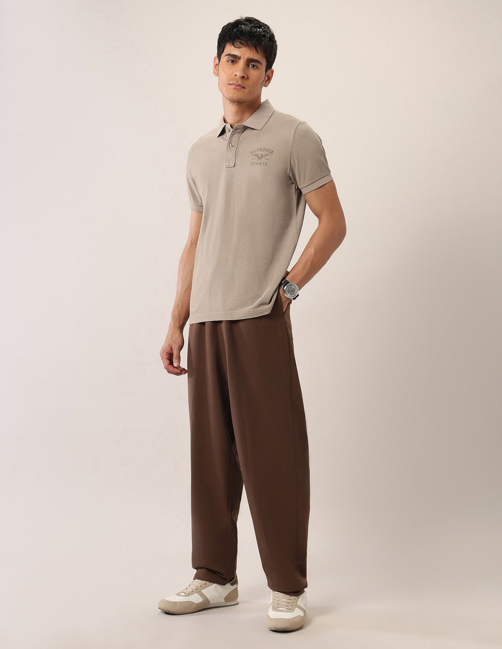 Brand Printed Muscle Fit Polo Shirt